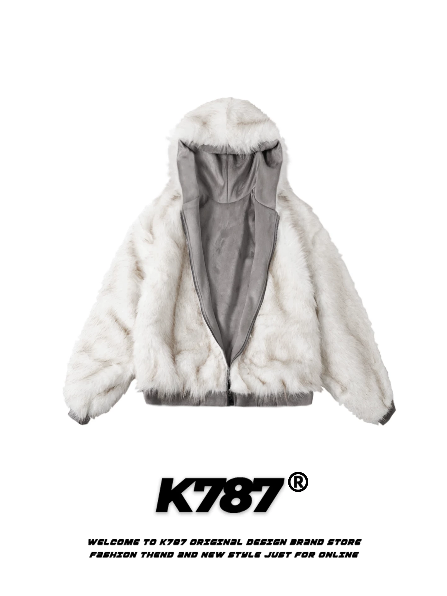 Áo khoác cotton có mũ trùm đầu kiểu Mỹ cổ điển K787, có thể mặc hai mặt, dành cho nam và nữ, áo khoác bông mềm mại giả lông thú thân thiện với môi trường cho mùa đông.