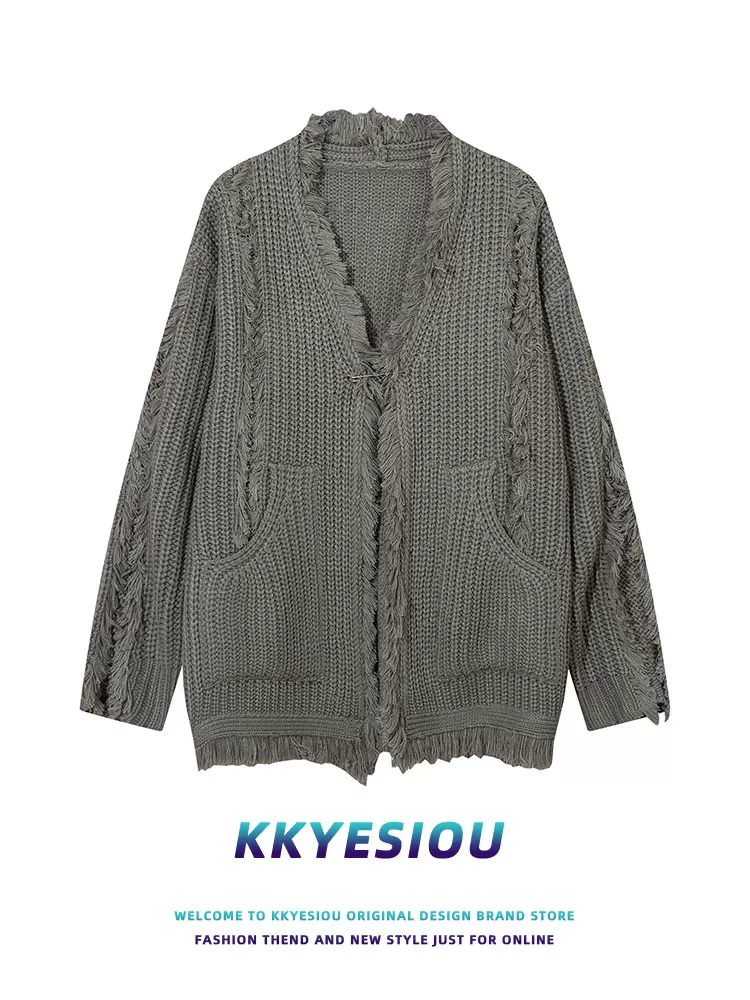 Áo cardigan dệt kim kiểu Mỹ cổ điển, thời thượng, phong cách retro, dành cho nam và nữ, áo khoác cặp đôi cá tính, kiểu vintage.