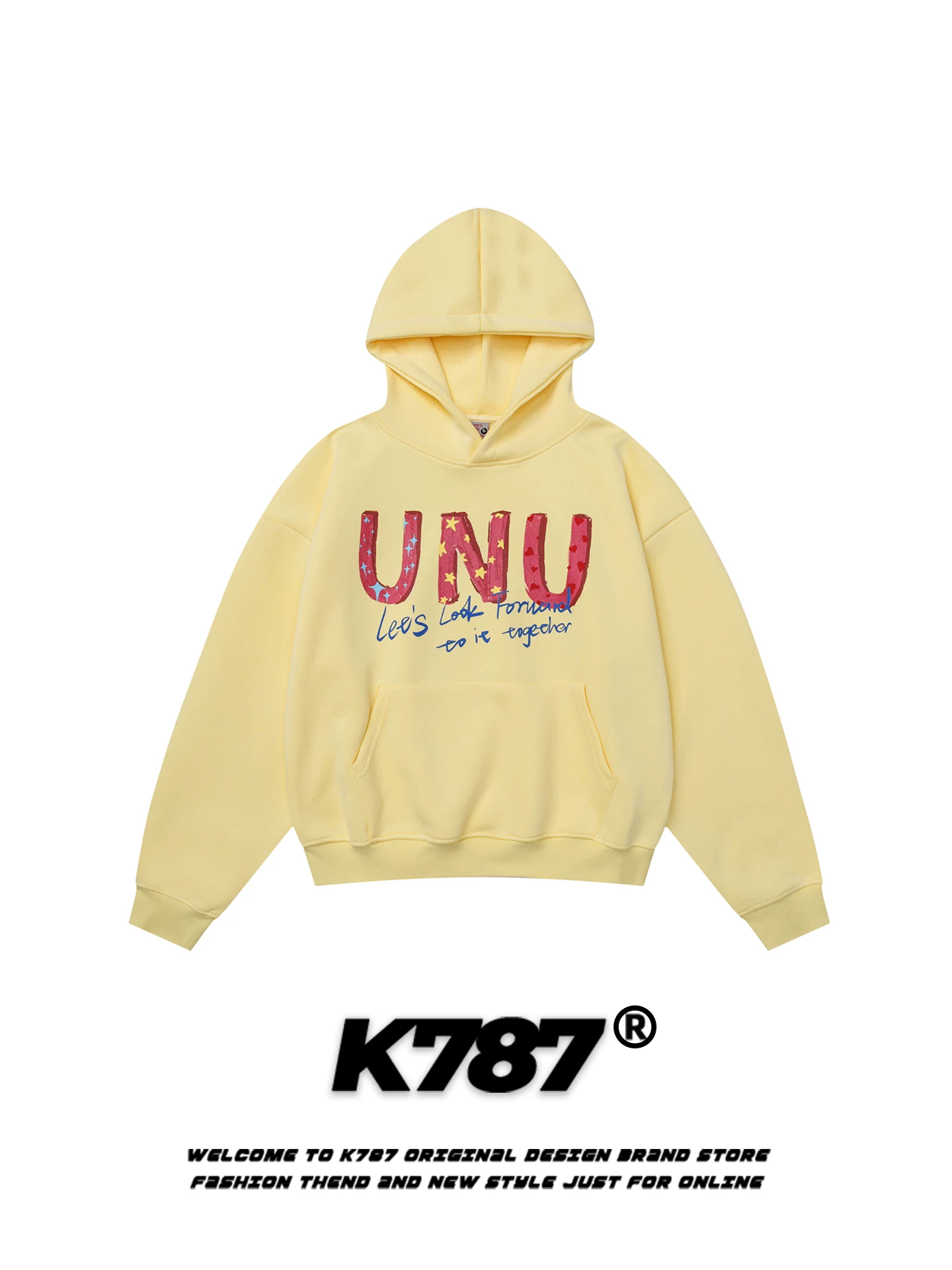 Áo hoodie in chữ phong cách đường phố Mỹ K787 dành cho nam và nữ, áo hoodie dáng rộng, thoải mái mùa thu đông, áo khoác ngắn cặp đôi