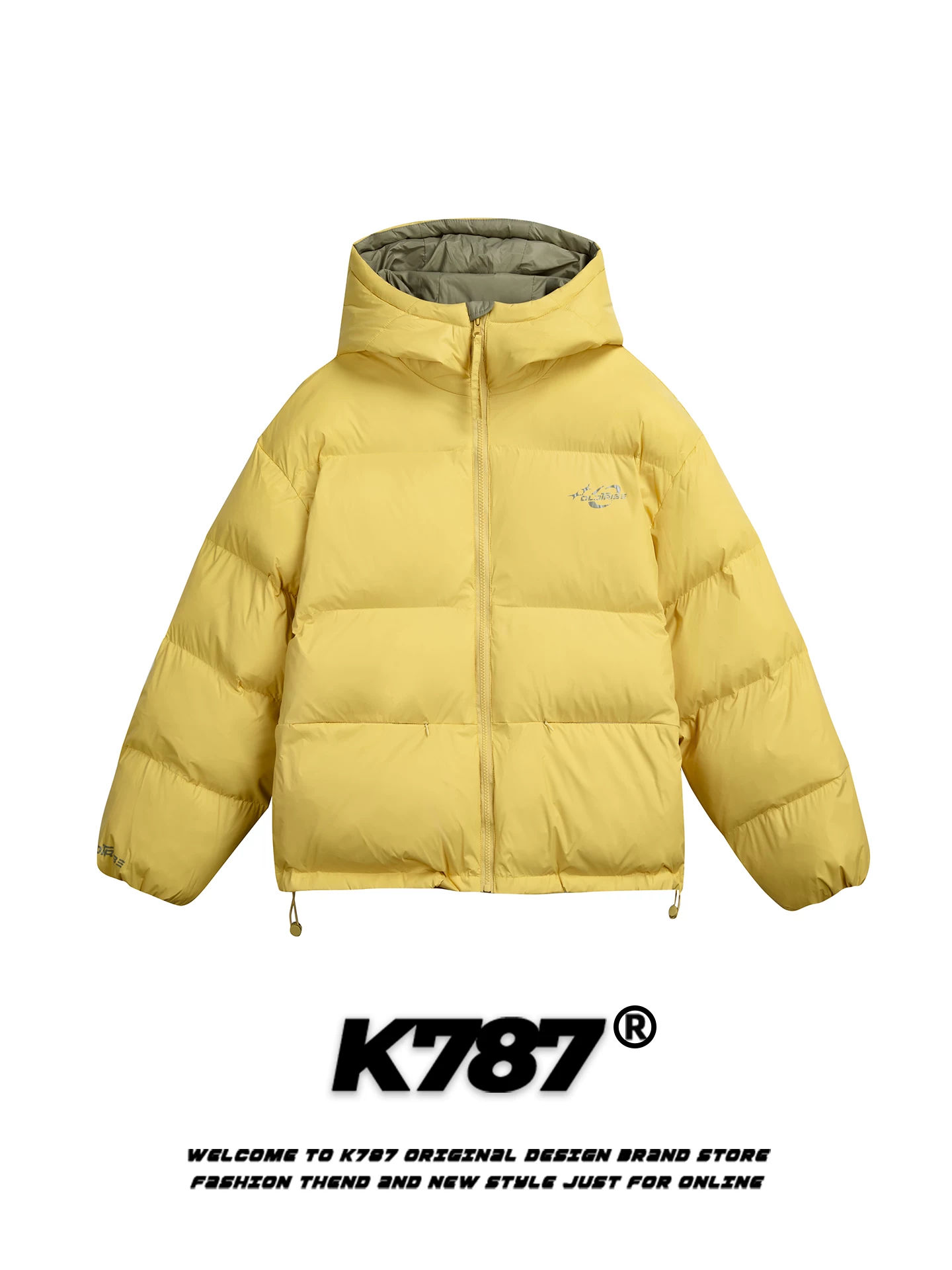 Áo khoác cotton có mũ trùm đầu màu trơn đơn giản kiểu Mỹ K787 dành cho nam và nữ, áo khoác phao dày dặn ấm áp dành cho cặp đôi mùa đông.