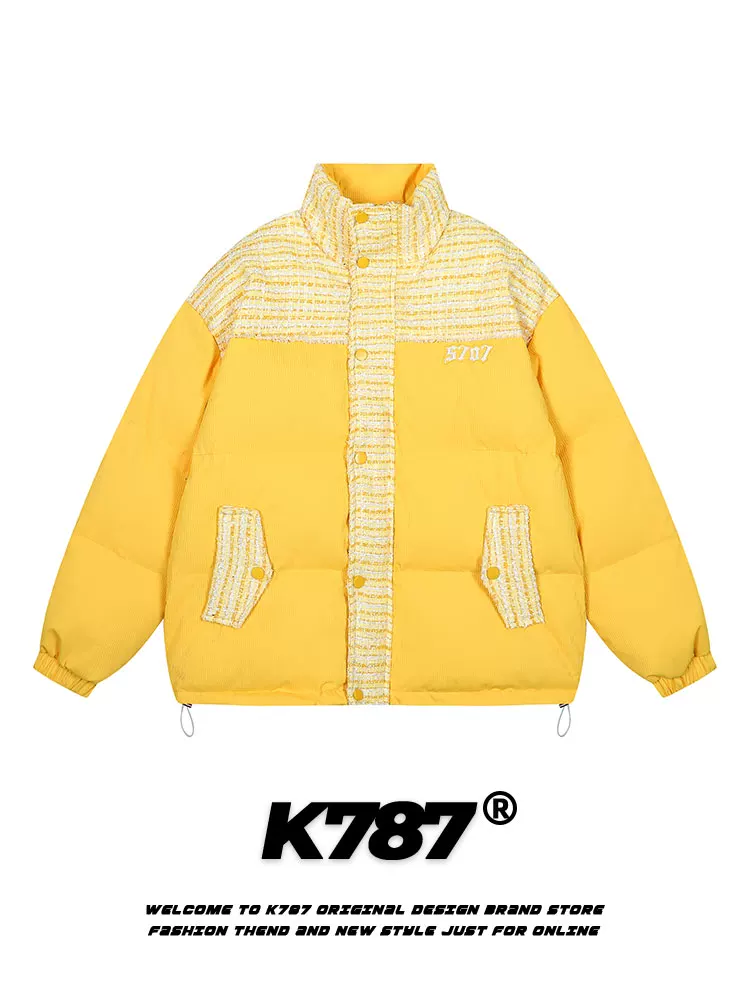 Áo khoác phao thêu kiểu Trung Hoa cổ điển Mỹ Feynman Island K787 dành cho nam và nữ, áo khoác cotton cặp đôi phong cách đại học mùa đông 2024.