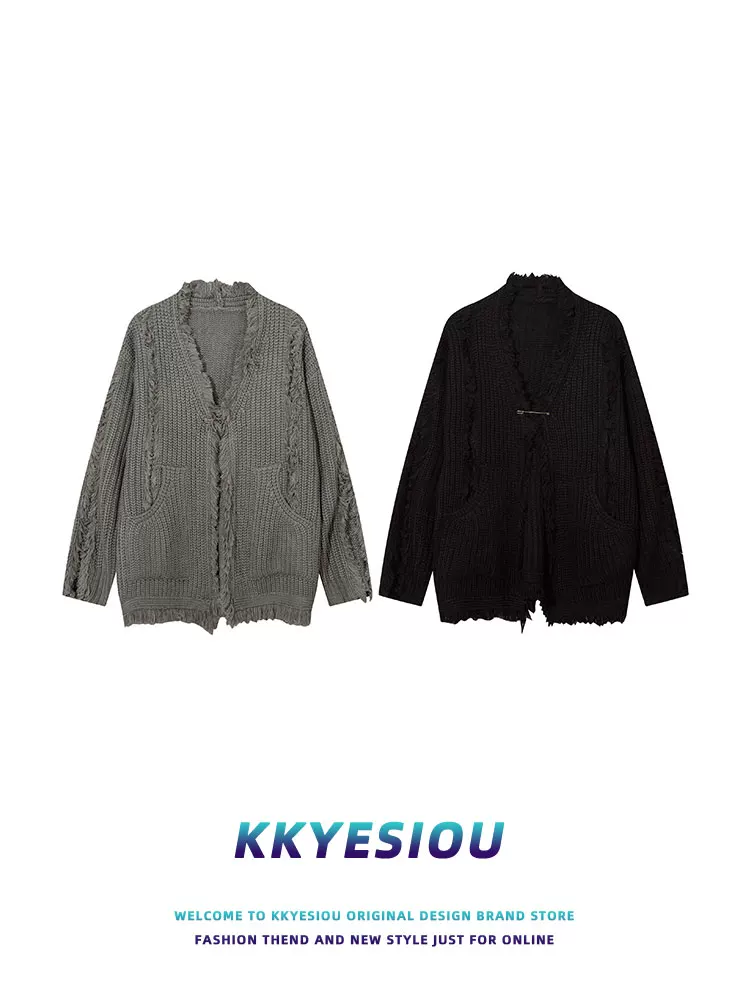 Áo cardigan dệt kim kiểu Mỹ cổ điển, thời thượng, phong cách retro, dành cho nam và nữ, áo khoác cặp đôi cá tính, kiểu vintage.