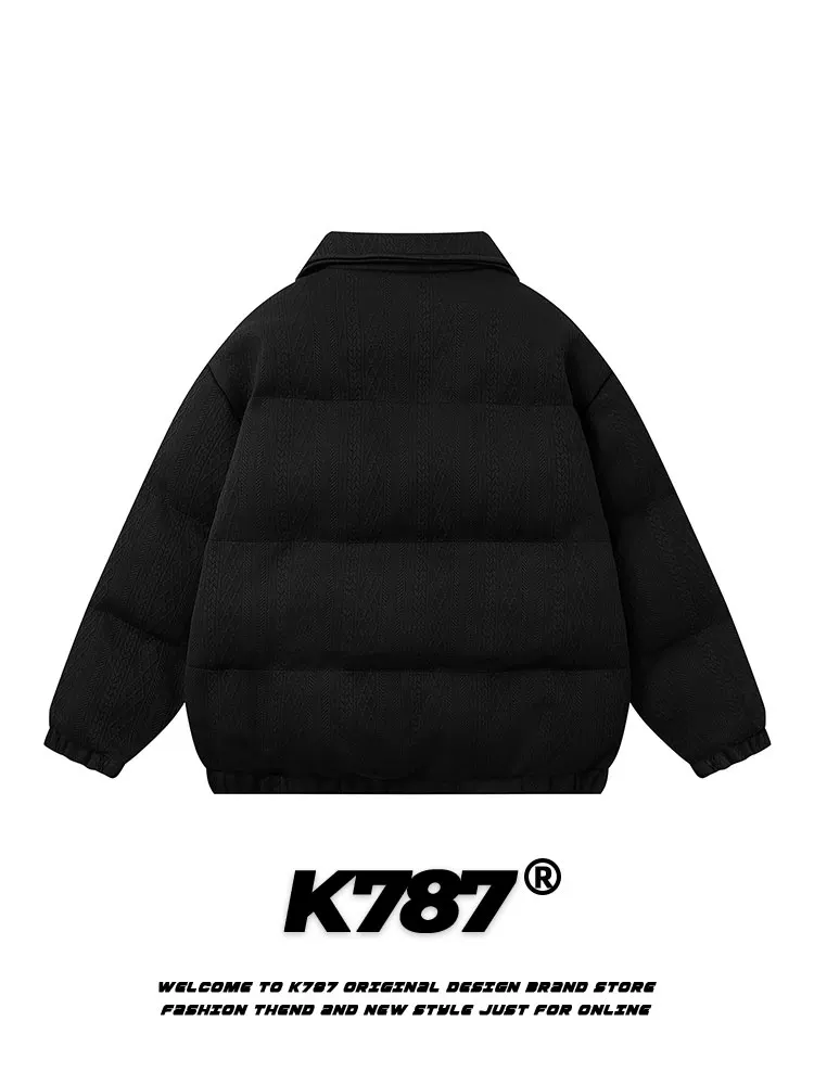 Áo khoác cotton nhung kiểu cổ điển K787 dành cho nam và nữ, áo khoác cotton dày màu trơn dành cho cặp đôi