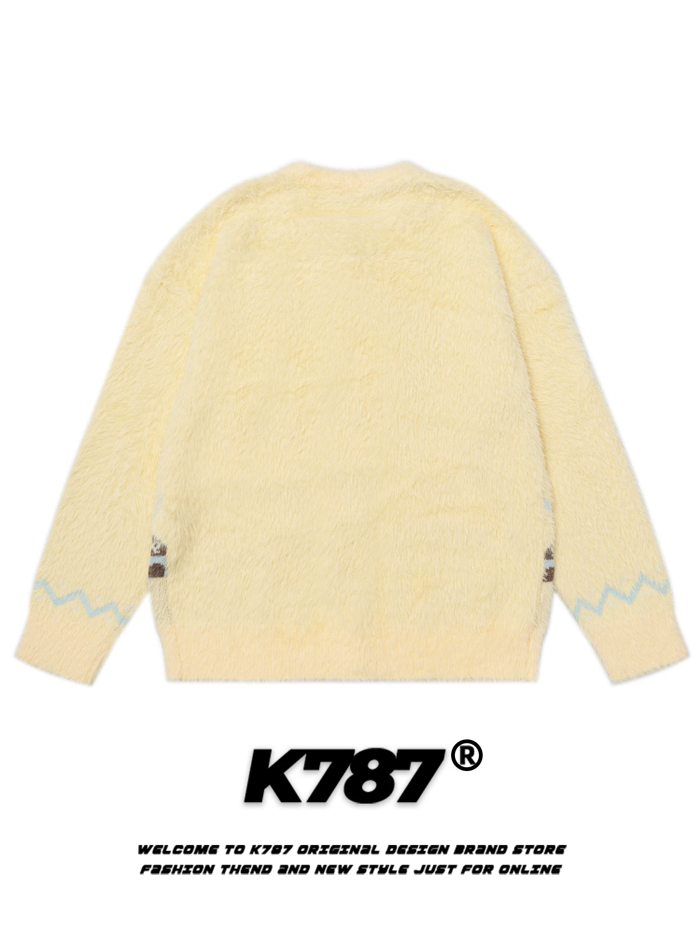Áo len cardigan mèo dễ thương phong cách ngọt ngào kiểu Mỹ K787 dành cho nữ, dáng rộng, giảm tuổi tác, phong cách đại học, áo khoác dệt kim ngọt ngào.