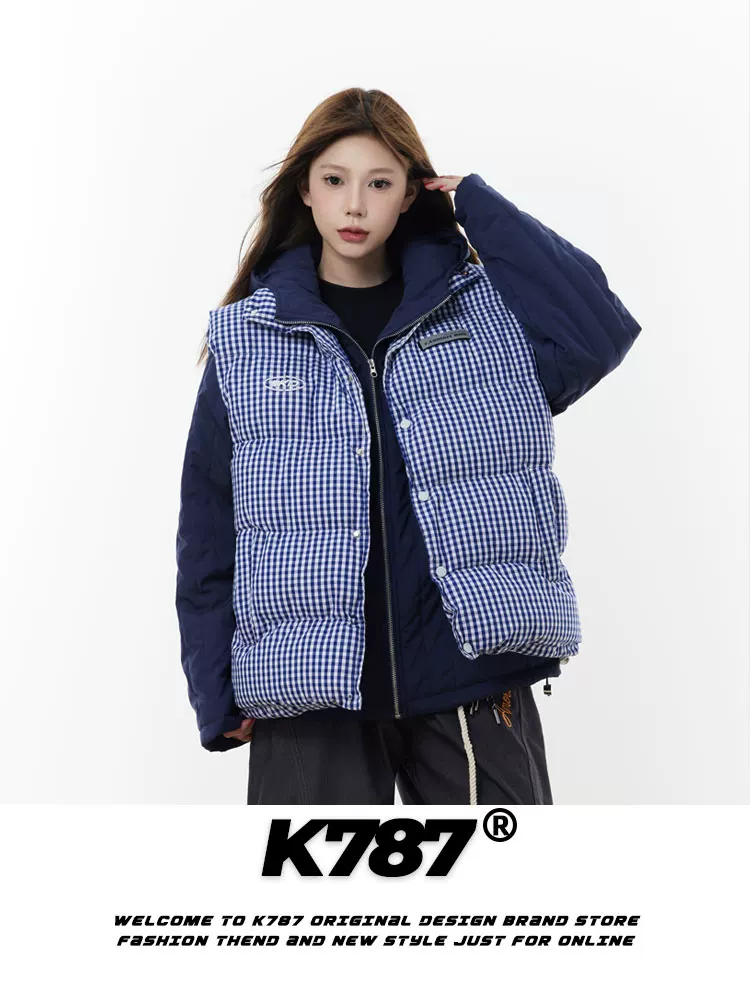 Áo khoác vest cotton kẻ sọc cổ điển kiểu Trung Quốc K787 dành cho nam và nữ, mặc nhiều lớp khi đi làm, áo vest lót bông ấm áp.