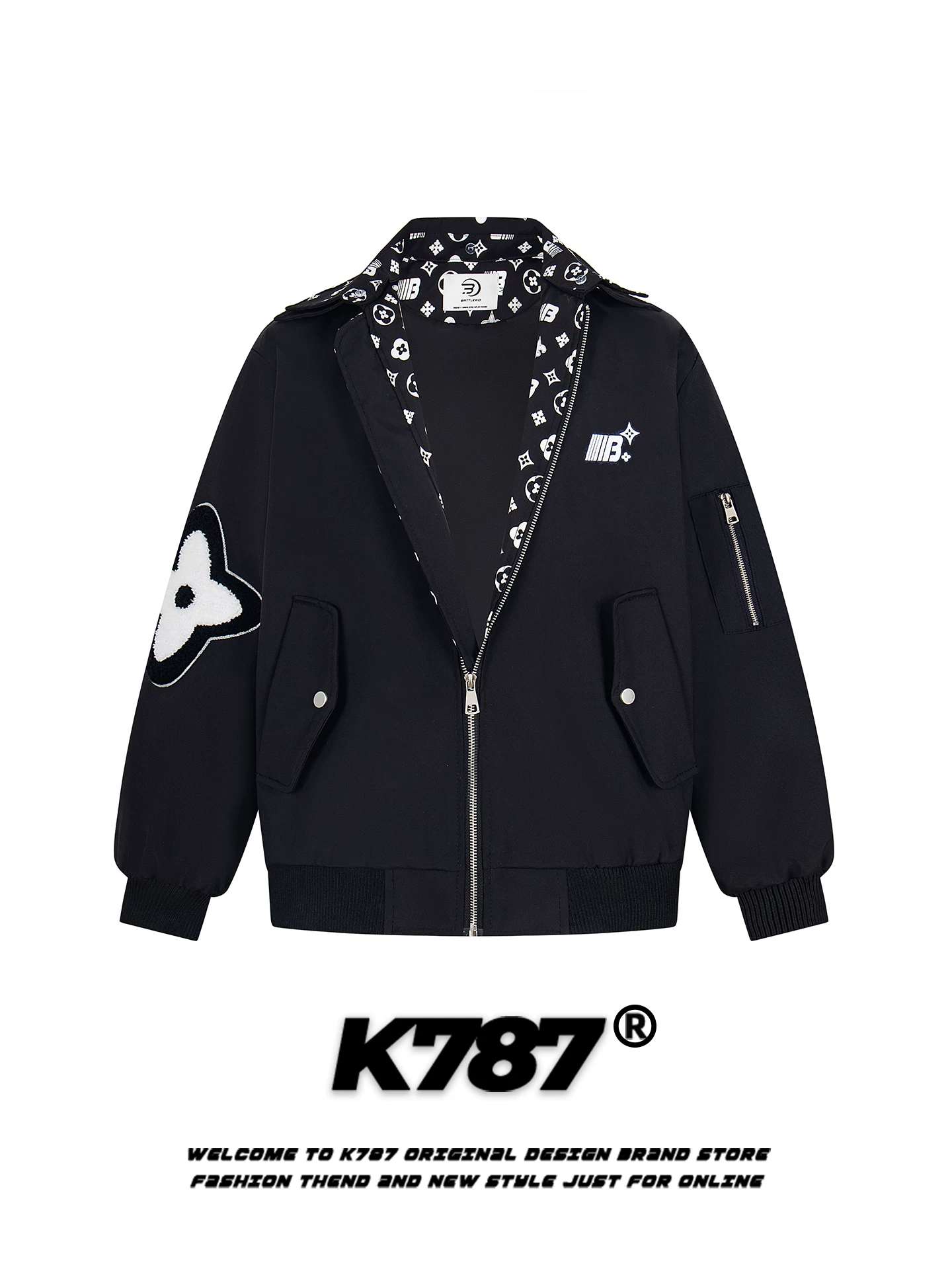 Áo khoác cardigan mùa đông chất liệu cotton, kiểu dáng unisex, phong cách retro Mỹ, chất liệu nhung thêu, cổ áo phối viền, thương hiệu thời trang, ấm áp, rộng rãi, mã K787