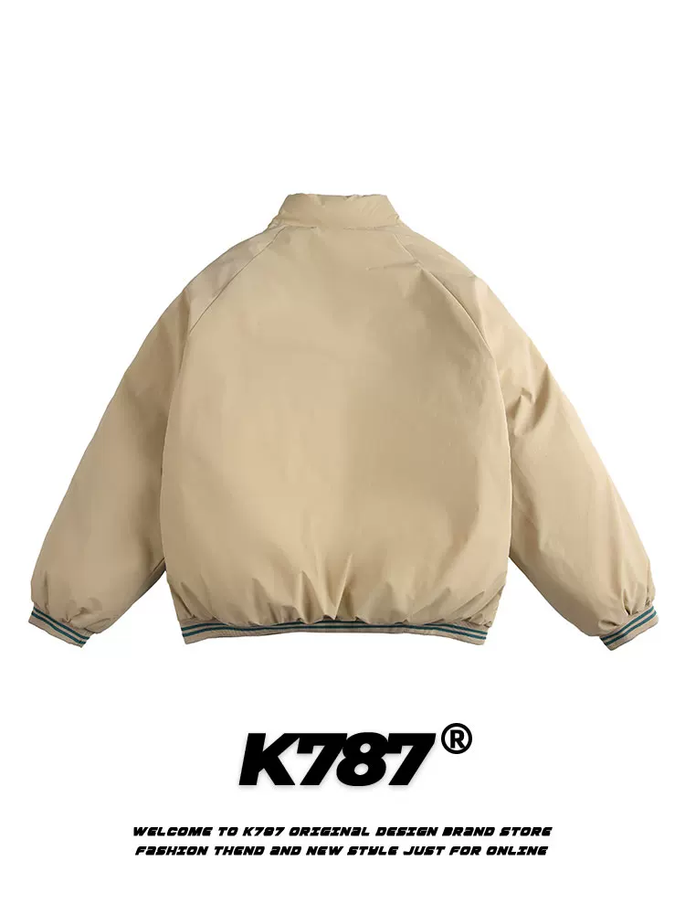 Áo khoác cotton dày dặn kiểu cổ điển Trung Hoa K787 dành cho nam và nữ, thiết kế phối màu mùa đông 2024, áo khoác cotton đôi