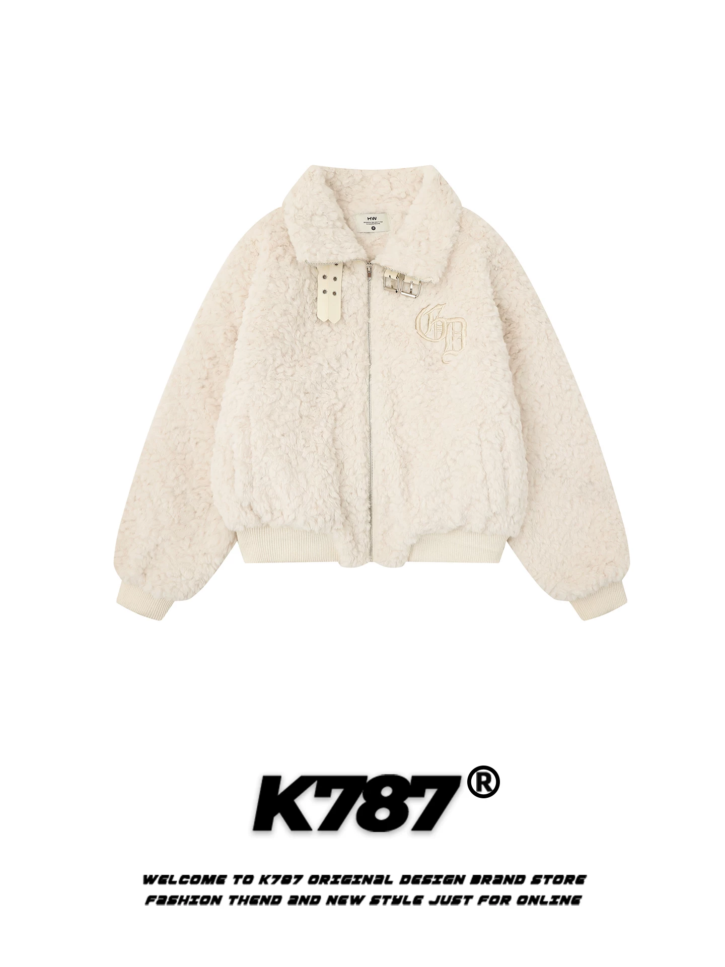 Áo khoác nữ K787 kiểu Mỹ cổ điển, chất liệu len cừu và cotton, dày dặn và ấm áp, đa năng, mùa đông 2025, phong cách lười biếng, áo khoác cotton ngắn.