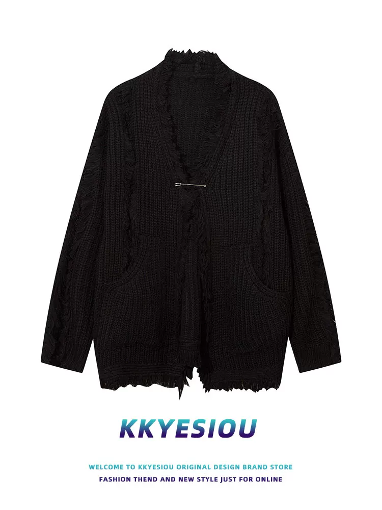Áo cardigan dệt kim kiểu Mỹ cổ điển, thời thượng, phong cách retro, dành cho nam và nữ, áo khoác cặp đôi cá tính, kiểu vintage.