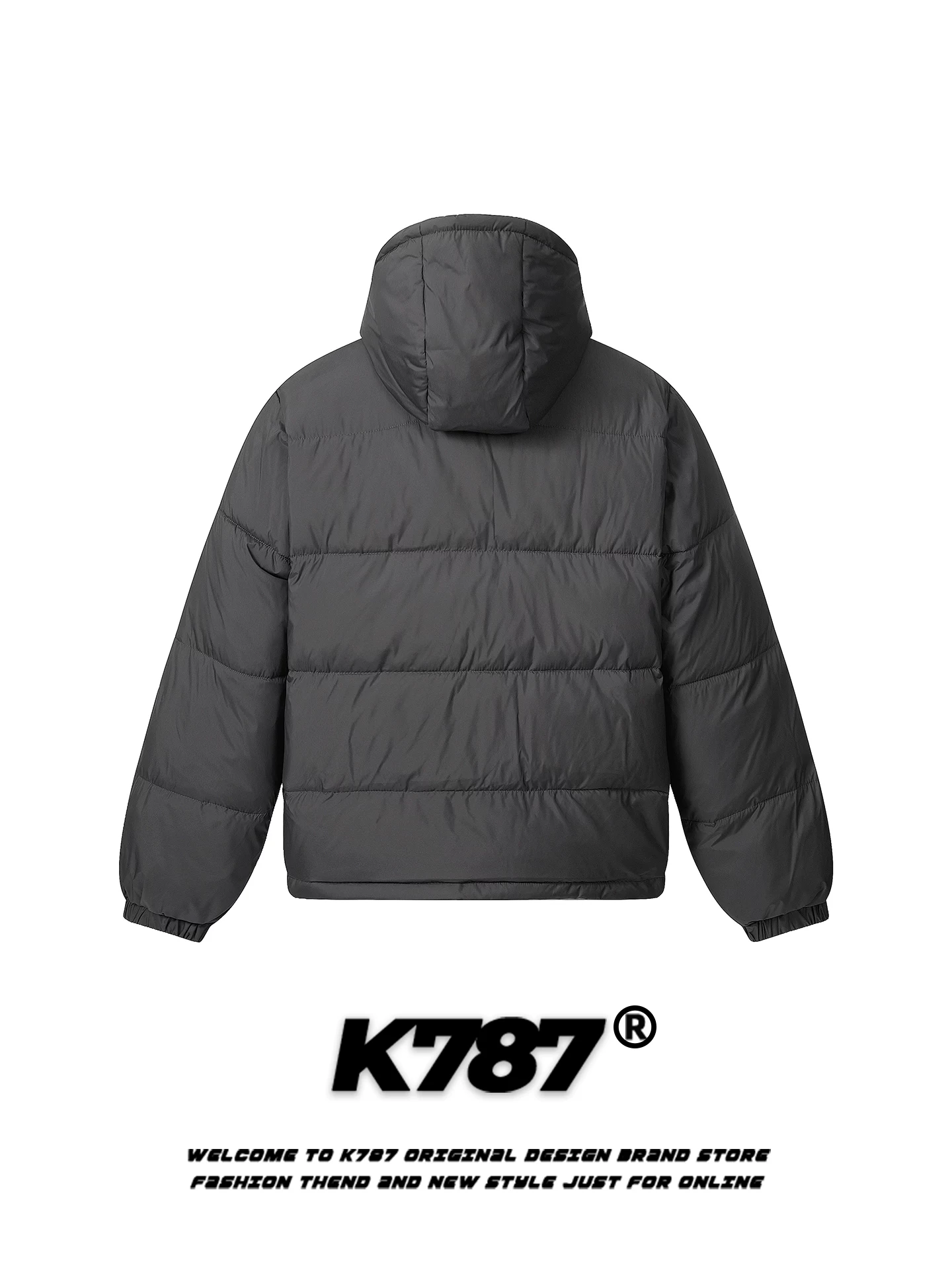 Áo khoác cotton cổ đứng có mũ trùm đầu kiểu cổ điển Mỹ K787 dành cho nam và nữ, áo khoác cotton dày dặn ấm áp mùa đông có khóa kéo dành cho cặp đôi.