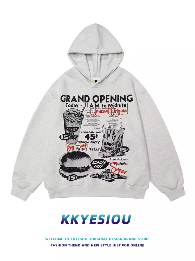 Áo hoodie in họa tiết vui nhộn kiểu dáng thời trang Mỹ, kiểu dáng rộng rãi, unisex, dành cho cặp đôi.