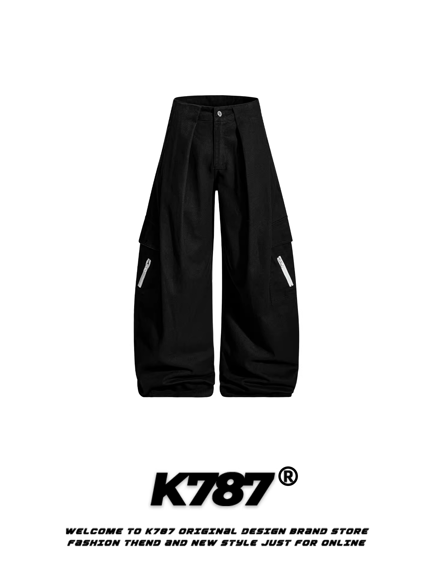 Quần cargo kiểu lính dù nhiều túi phong cách retro Mỹ K787 dành cho nam và nữ, quần ống rộng dài chấm đất, dáng rộng, phong cách đường phố, khiêu vũ, thoải mái