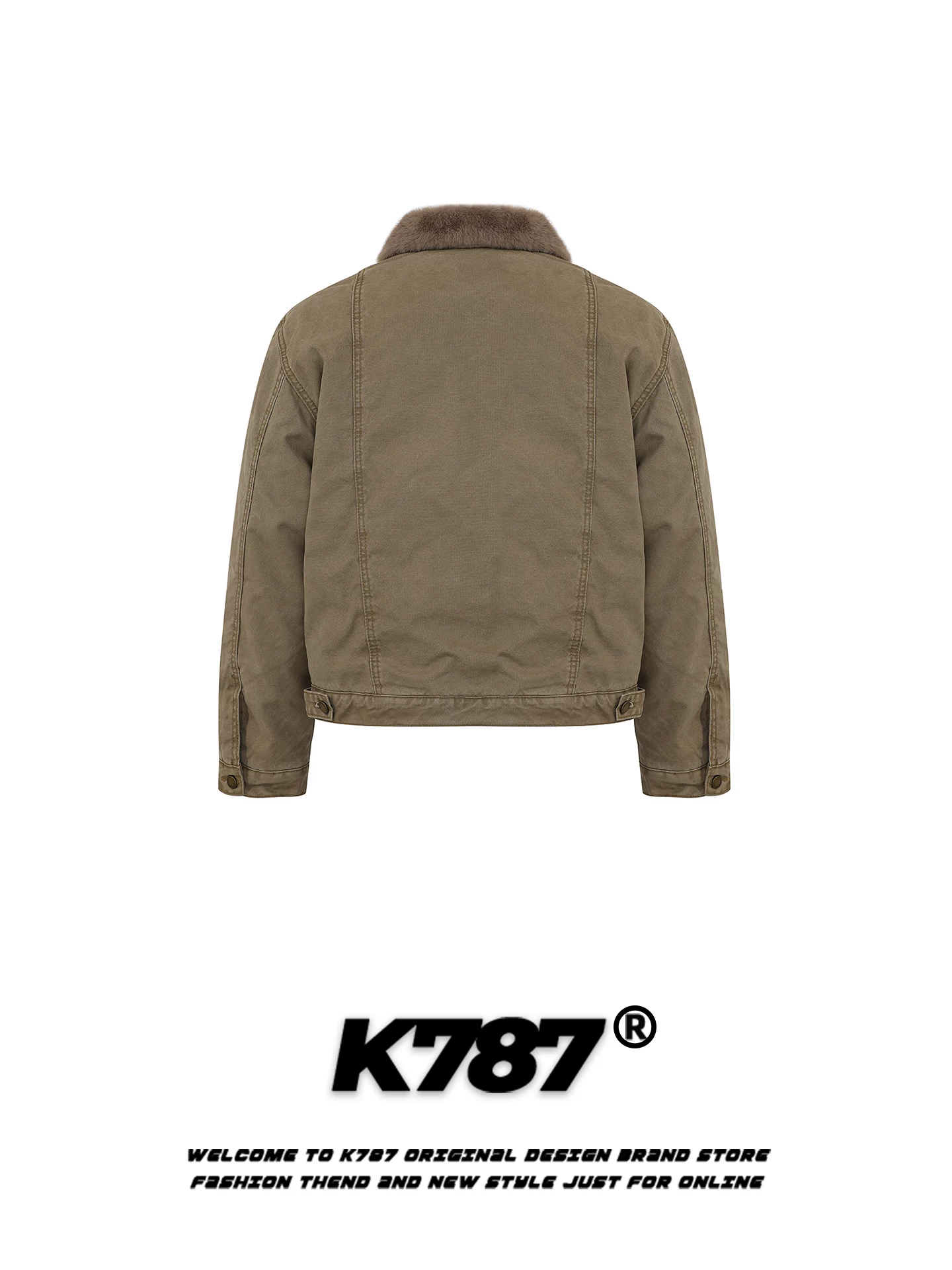 Áo khoác cotton dày cổ lông cổ điển Mỹ K787 dành cho nam và nữ, áo khoác denim dày kiểu phi công MA1