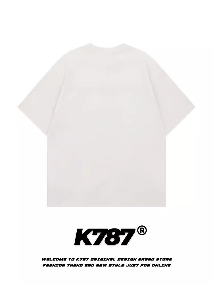 Áo thun ngắn tay kiểu Mỹ cổ điển K787 dành cho nam và nữ, phong cách lười biếng, áo đôi mùa hè 2025