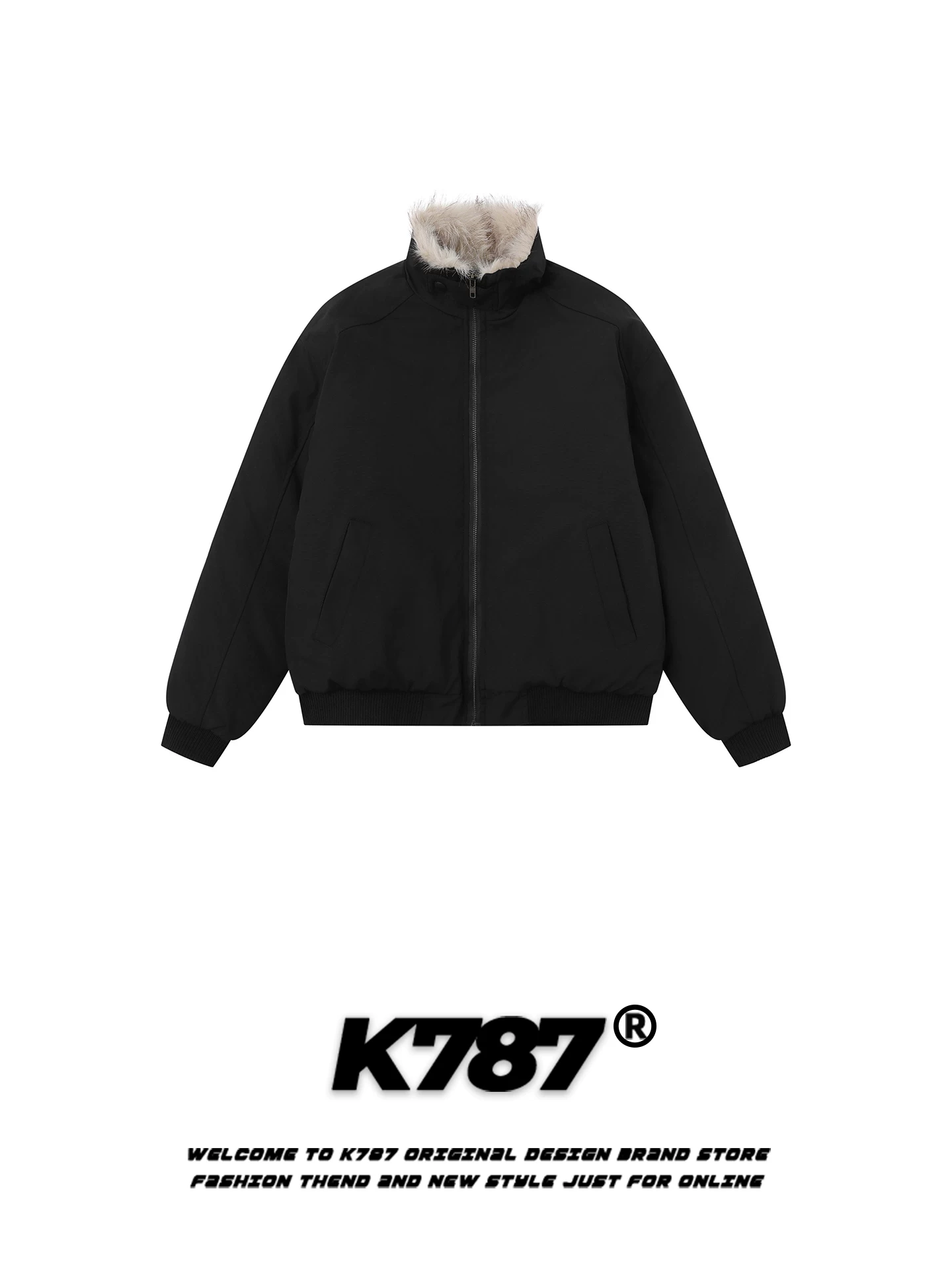 K787 Áo khoác cotton cổ đứng cổ đứng phong cách retro Mỹ dành cho nam và nữ, áo khoác cotton dày dặn ấm áp theo xu hướng quốc gia dành cho cặp đôi mùa đông.