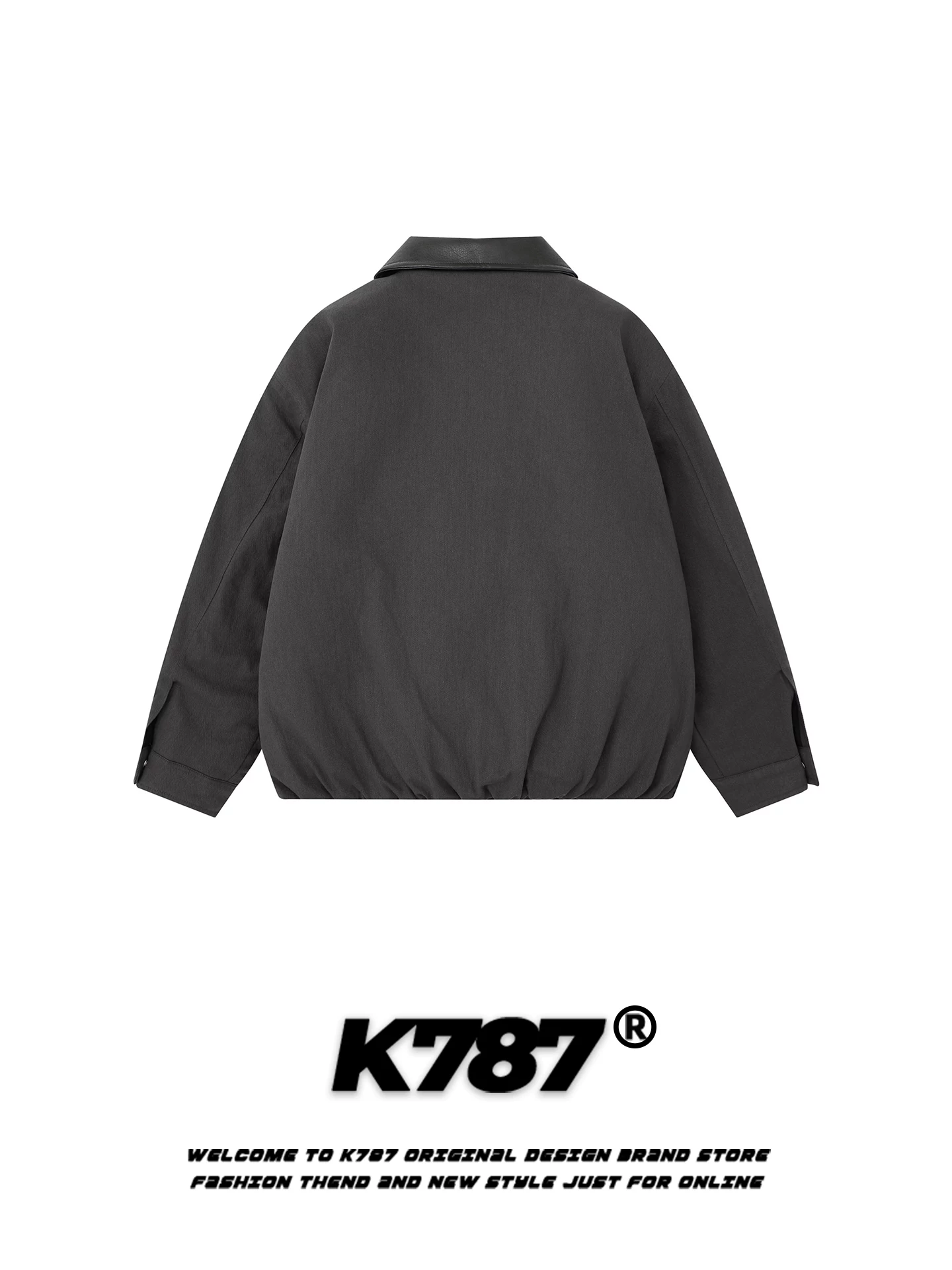 Áo khoác cotton có cổ bằng da PU kiểu cổ điển Mỹ K787 dành cho nam và nữ, áo khoác cotton ấm áp, dáng rộng, phong cách giản dị, hợp thời trang dành cho cặp đôi.