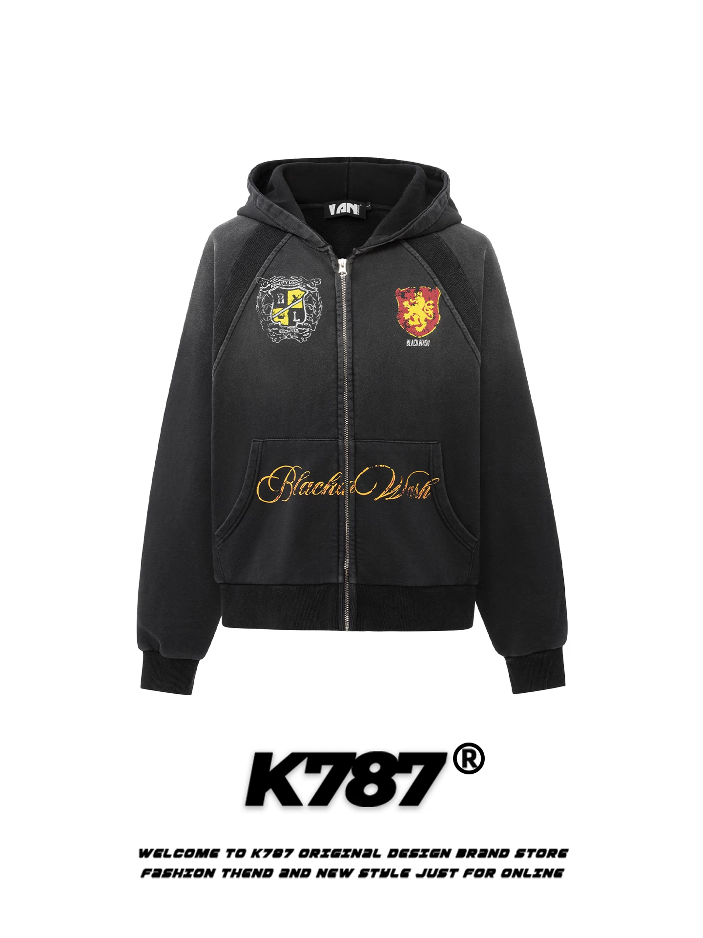 Áo khoác cardigan có mũ in hình phong cách đường phố Mỹ K787 dành cho nam và nữ, áo khoác hoodie cặp đôi thời trang, rộng rãi, thoải mái, thương hiệu hợp xu hướng
