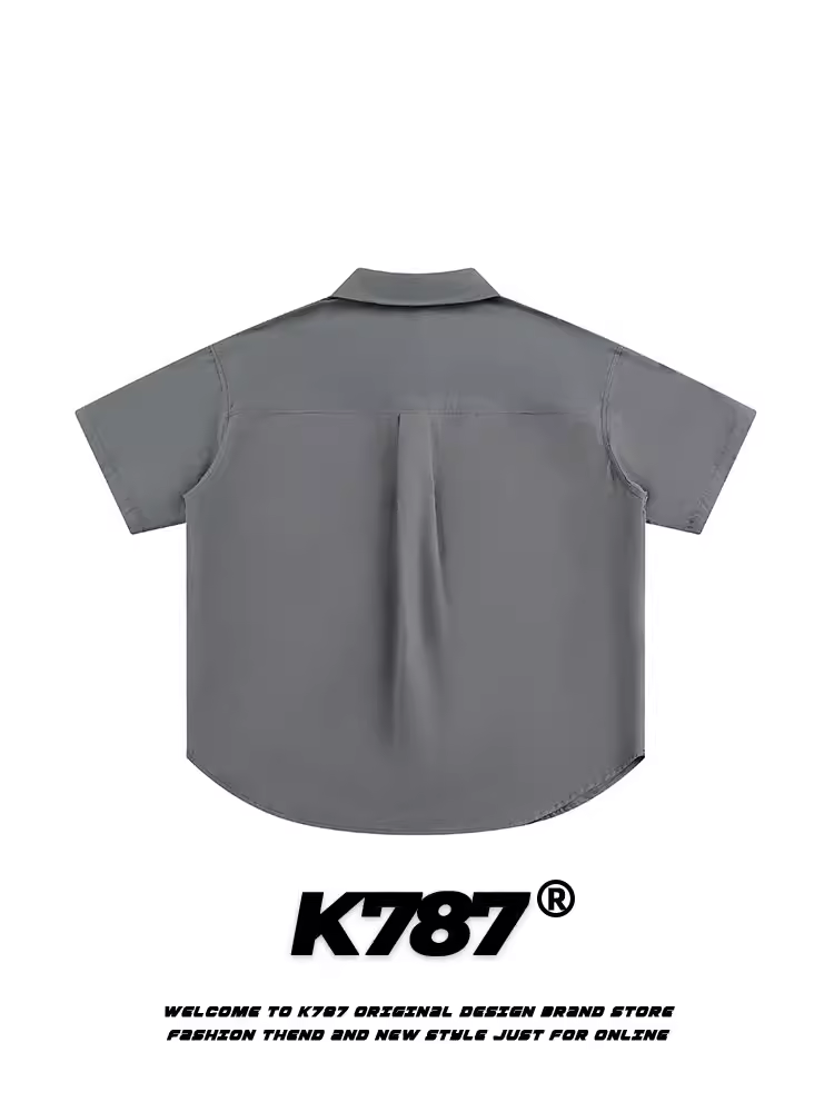 Áo sơ mi ngắn tay thêu họa tiết dân tộc phong cách retro Mỹ K787, unisex, đa năng, rộng rãi, mùa hè 2025, kiểu cardigan nửa tay