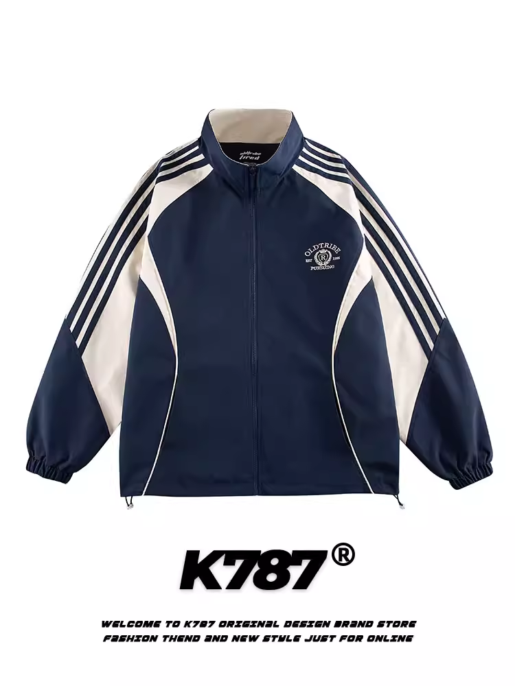 Áo khoác ngoài trời phong cách cổ điển Mỹ K787 dành cho nam và nữ, áo khoác thể thao đa năng, áo khoác cổ đứng dành cho cặp đôi sinh viên