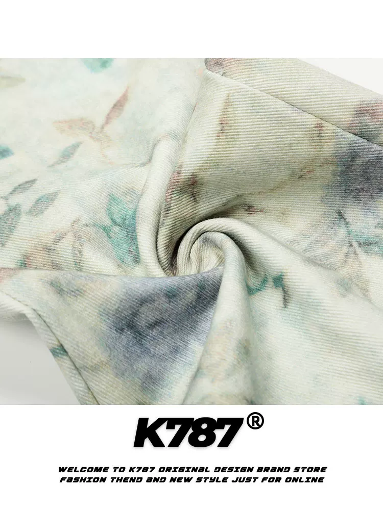 K787 Quần kiểu Mỹ cổ điển theo xu hướng quốc gia quần âu nghệ thuật unisex đa năng phong cách đường phố lười biếng hip-hop quần ống rộng thẳng