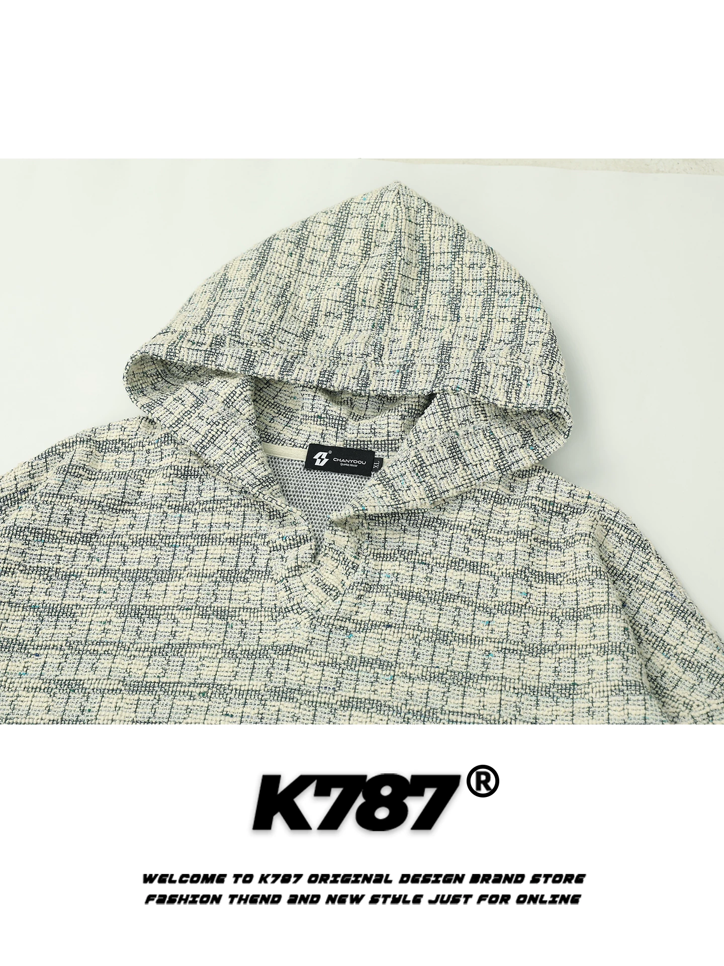 Áo hoodie kiểu đường phố Mỹ K787, viền rách, dành cho nam và nữ, kiểu dáng rộng rãi, thoải mái, phong cách thời trang, áo khoác cặp đôi hợp xu hướng mùa thu.