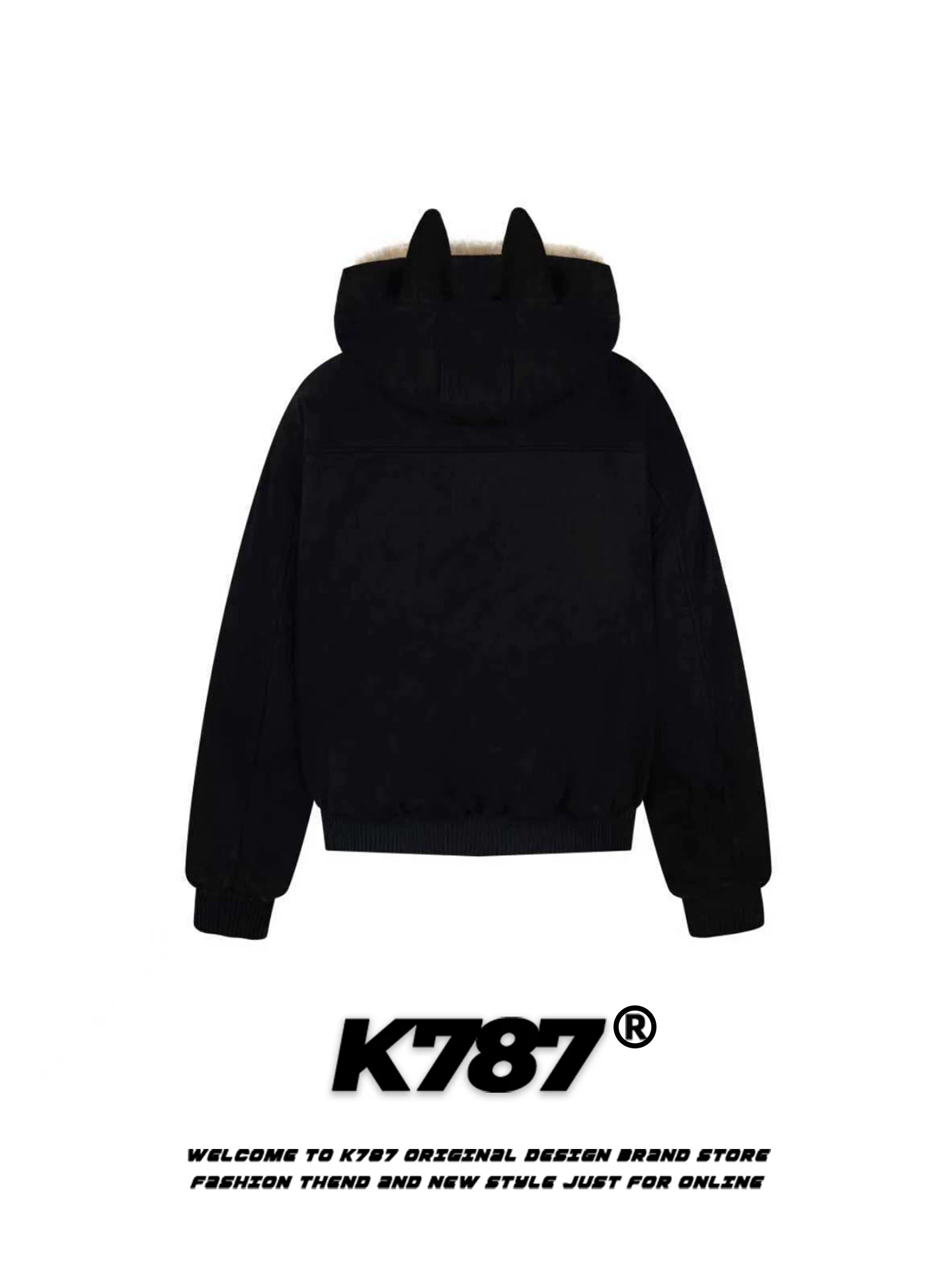 Áo khoác cotton có mũ trùm đầu kiểu Doberman Pinscher phong cách đường phố Mỹ K787 dành cho nam và nữ, áo khoác cotton dày dặn ấm áp bằng da lộn dáng rộng cho mùa đông.