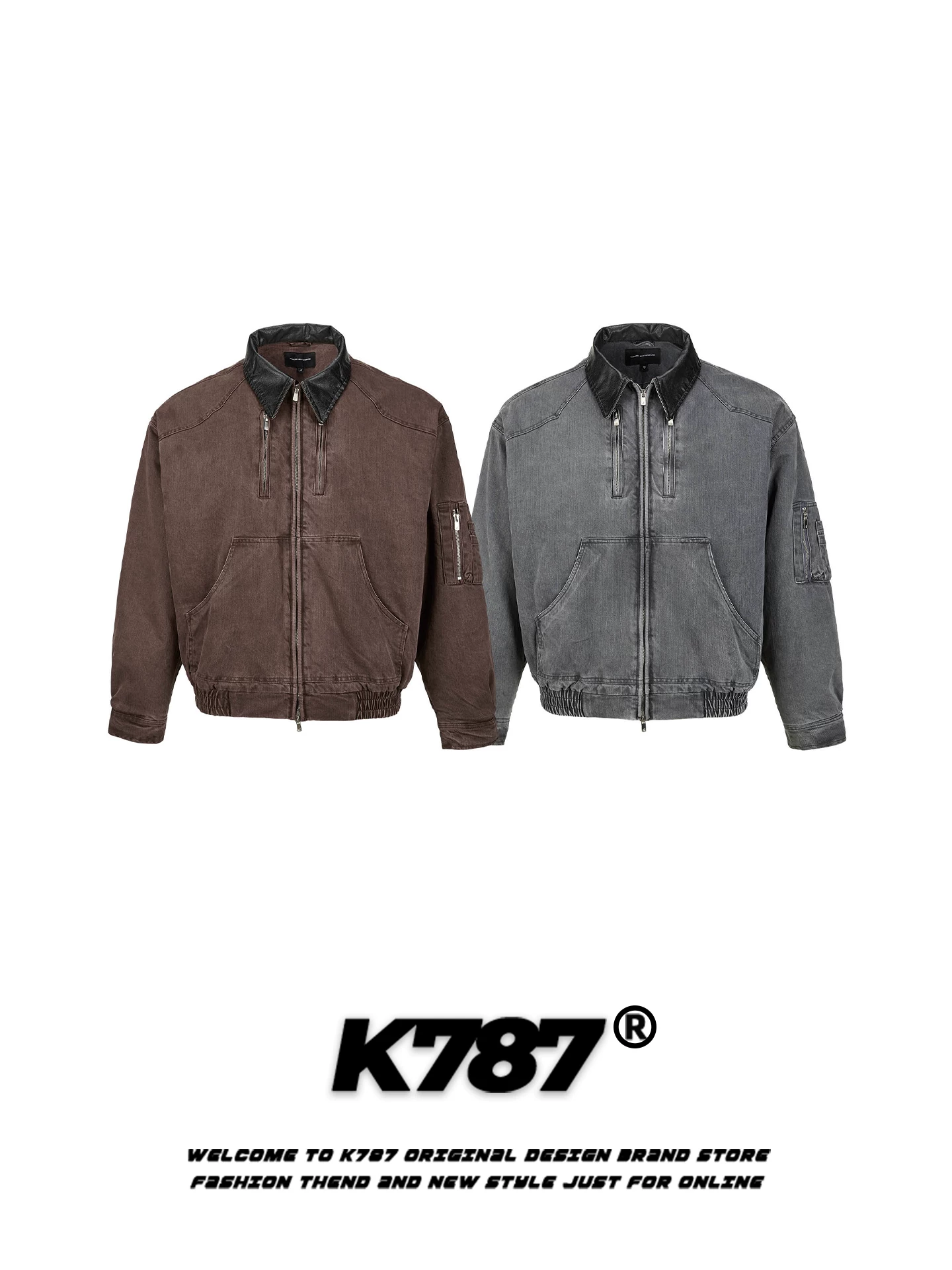 Áo khoác cotton kiểu Mỹ cổ điển K787 chất liệu tre cotton, thiết kế cổ điển, dành cho nam và nữ, dáng rộng, ấm áp và dày dặn, kiểu áo khoác đôi phong cách nông trại.