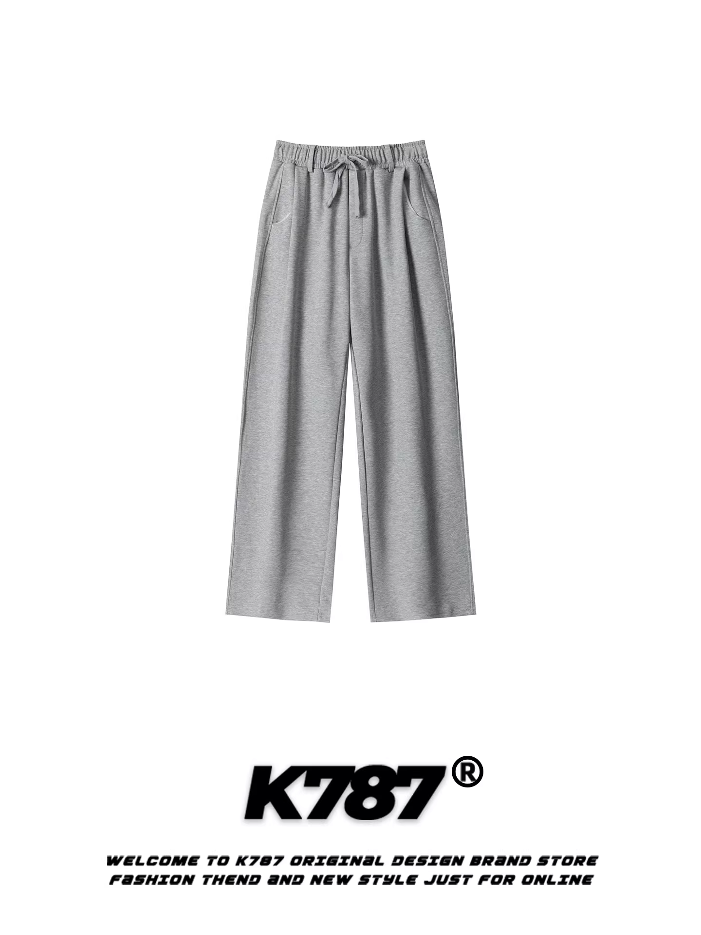 Quần âu nữ K787 kiểu Mỹ cổ điển, cạp cao, dáng suông, màu trơn, buộc dây, thích hợp đi làm