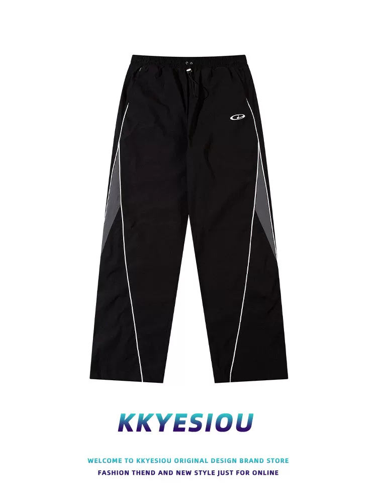 Quần thể thao thiết kế thời trang KKyesiou, phong cách đường phố, unisex, dáng rộng, hip-hop, đa năng, ống thẳng