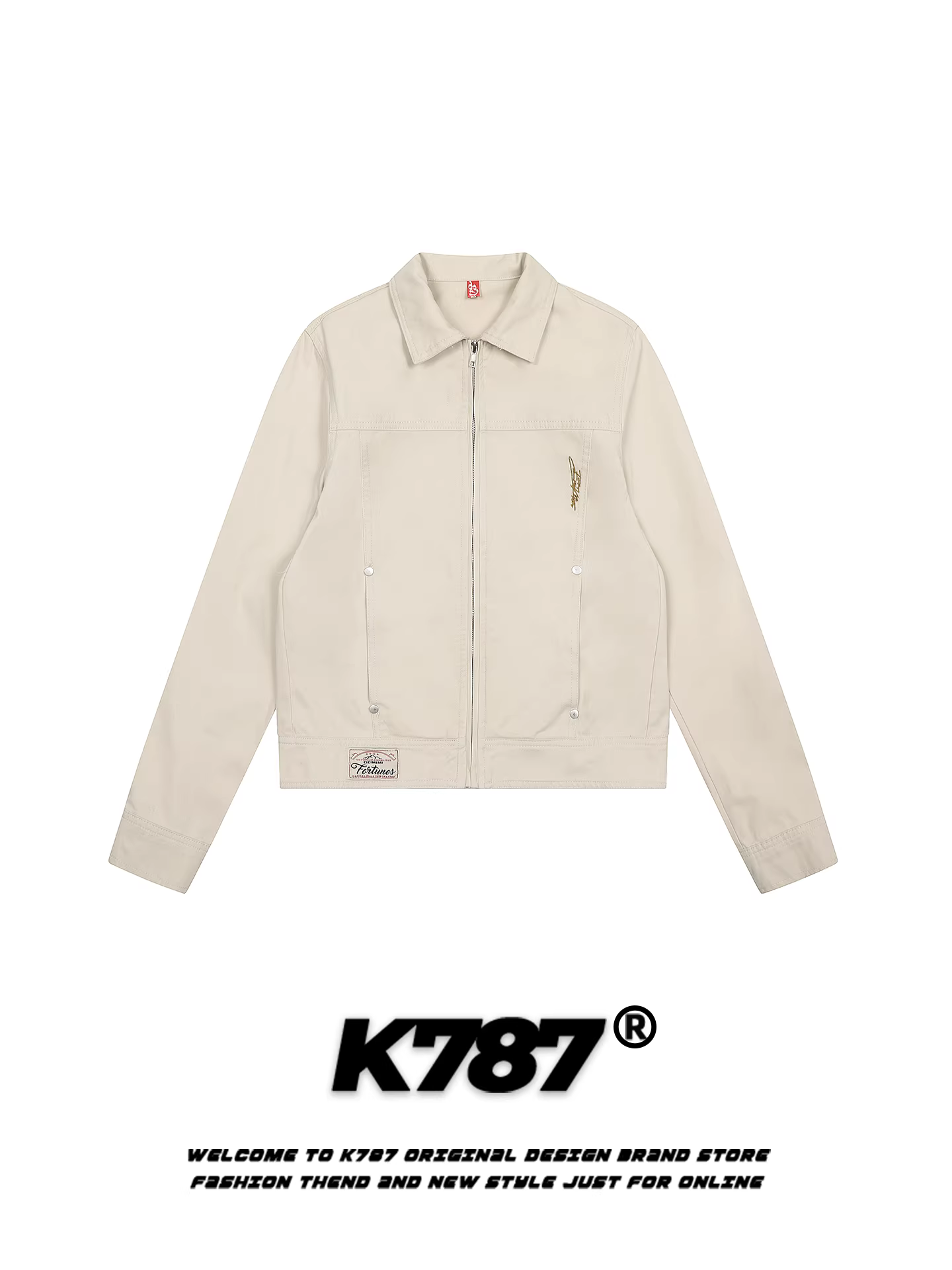 Áo khoác cổ điển kiểu Mỹ K787 dành cho nam và nữ, áo khoác cặp đôi kiểu dáng rộng rãi, giản dị, thêu họa tiết, hợp thời trang, thương hiệu nổi tiếng