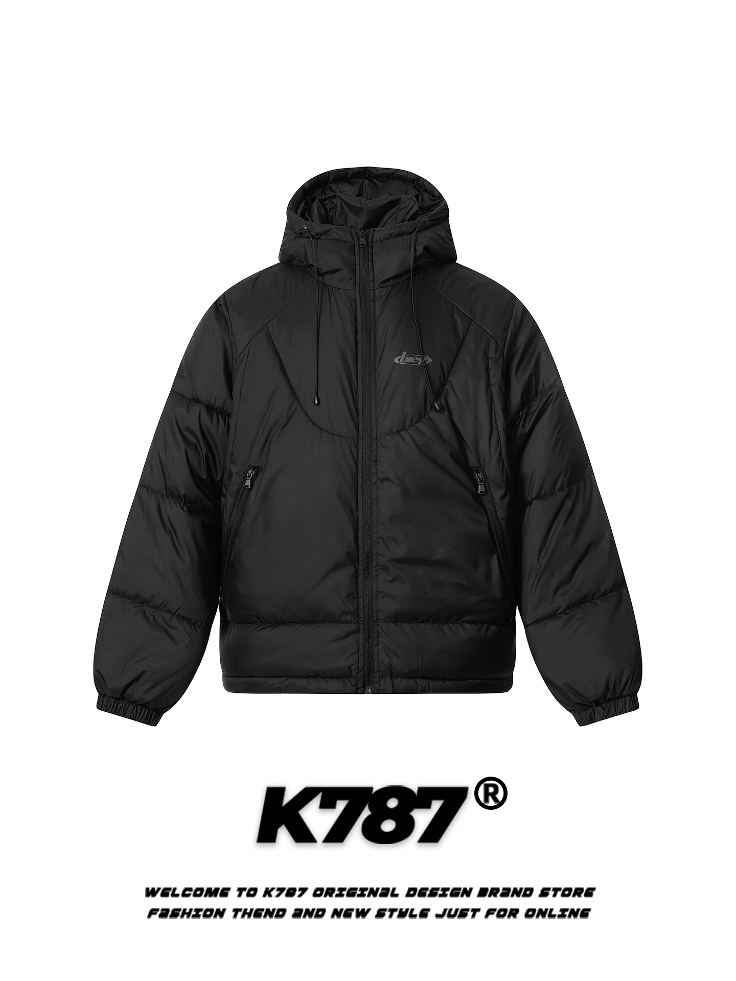 Áo khoác cotton cổ đứng có mũ trùm đầu kiểu cổ điển Mỹ K787 dành cho nam và nữ, áo khoác cotton dày dặn ấm áp mùa đông có khóa kéo dành cho cặp đôi.