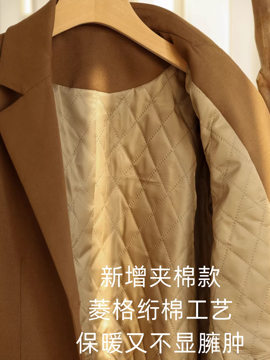 【Meilade Suit】Áo khoác len dày chống nhăn, dáng rộng, dáng rộng, dành cho nữ, phong cách thu đông mới.