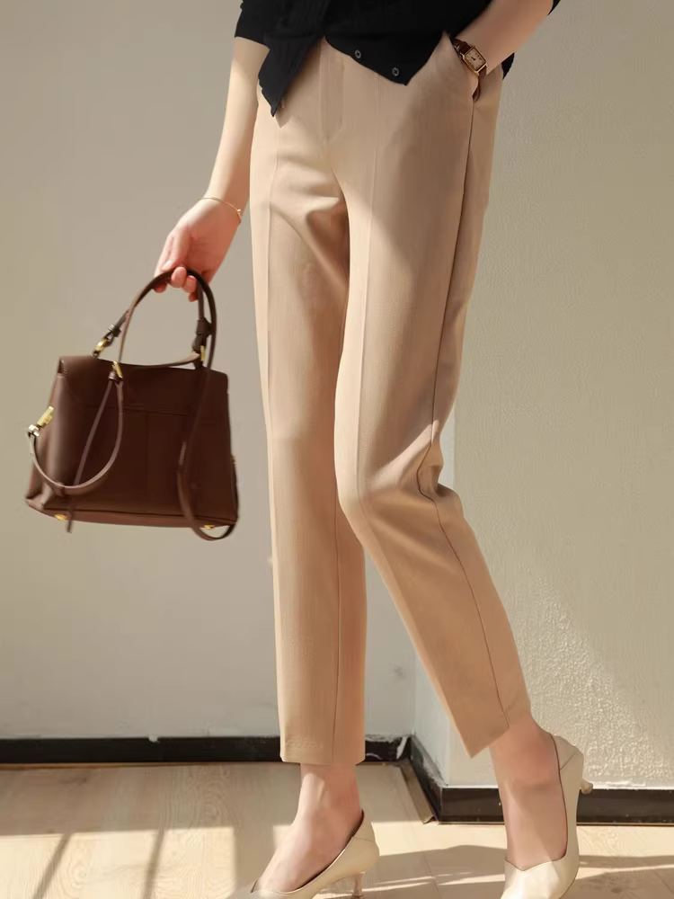 Giá đặc biệt tại xưởng! Quần âu dáng ôm cao cấp, quần âu ống đứng, quần mỏng dành cho nữ, mùa hè.