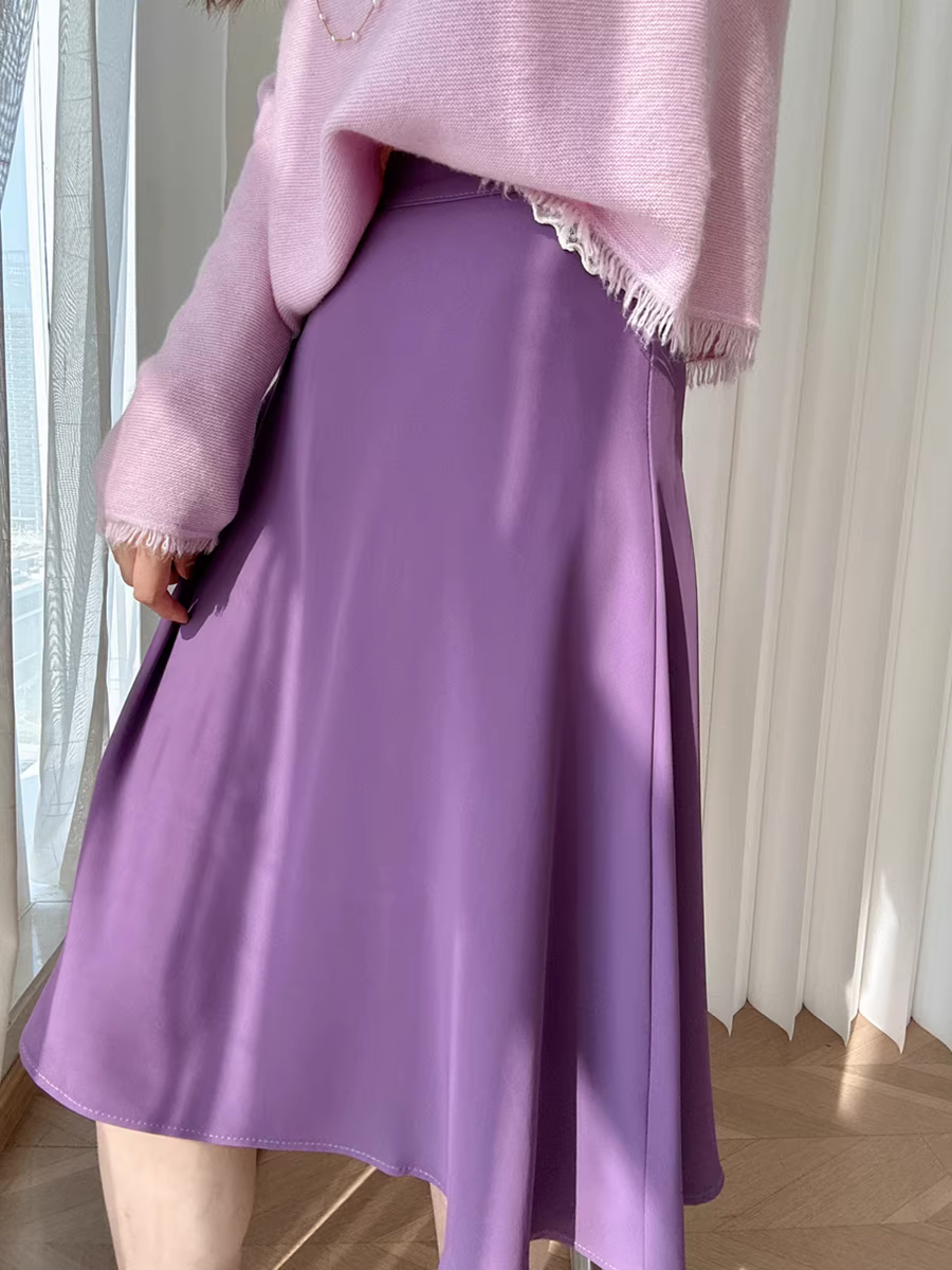 Xả kho! Váy dù cao eo thanh lịch và năng động dành cho nữ, váy chữ A dáng suôn màu trơn đa năng, tôn dáng cho người nhỏ nhắn.