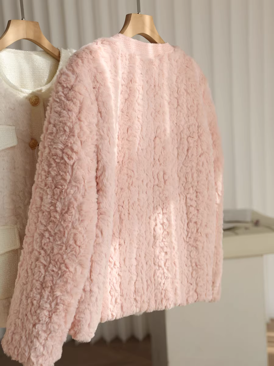 Áo khoác lông vũ cổ tròn đa năng kiểu Pháp sang trọng 90% lông vịt trắng ấm áp dành cho nữ mùa thu đông phong cách mới