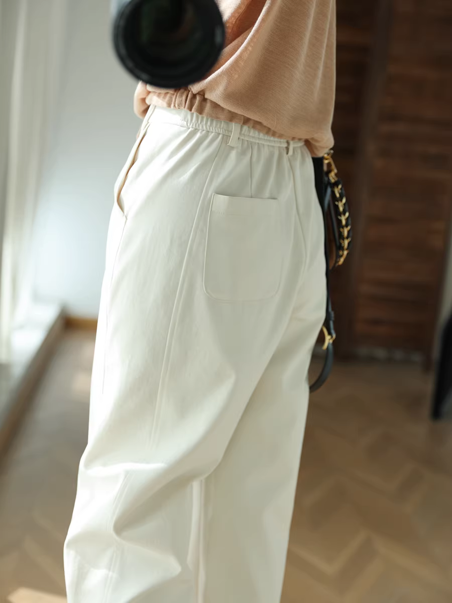 Quần dài dáng rộng, chất liệu sợi rỗng cao cấp! Nhẹ, nhanh khô, không nhăn, cạp cao, kiểu dáng cong, dành cho nữ.