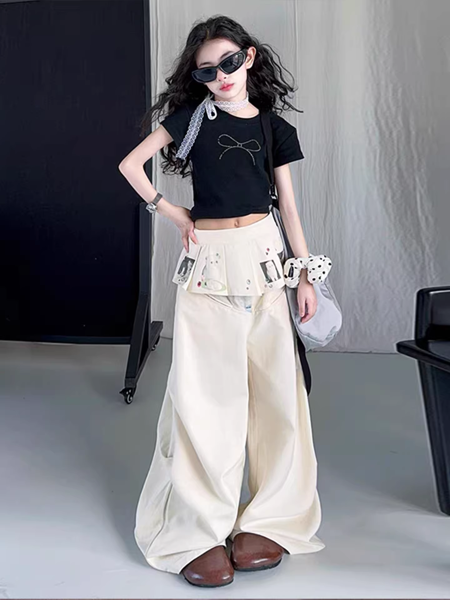 Quần bé gái thu đông 2025 kiểu retro, quần kaki trẻ em, quần jean dáng xuông, quần dài nhỏ nhắn