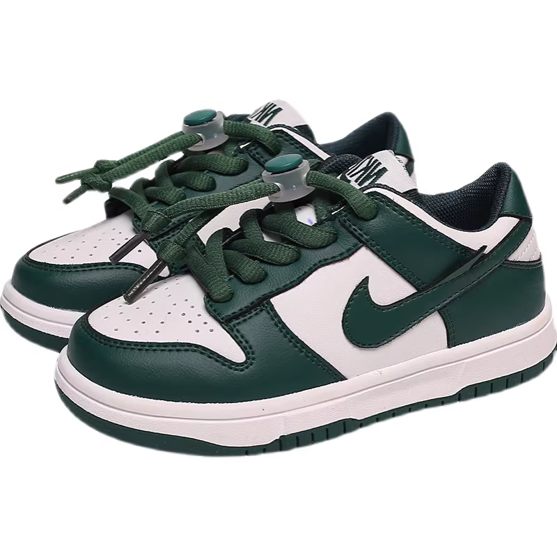 Giày thể thao da thật trẻ em 2025 mẫu mới xuân thu, giày chống trơn cho bé trai, giày trẻ em đen trắng, giày panda trắng thời trang