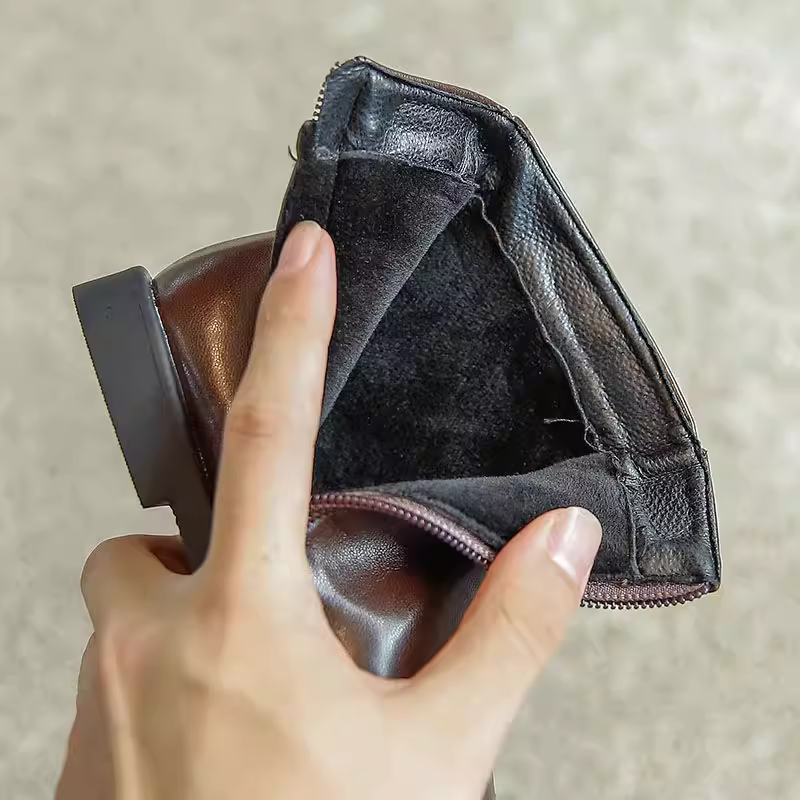 Giày bốt ngắn trẻ em mùa đông 2025 kiểu mới, giày bốt da thật kiểu Anh cho bé gái, giày bốt mùa thu kiểu bé, giày bốt lót bông đôi giữ ấm