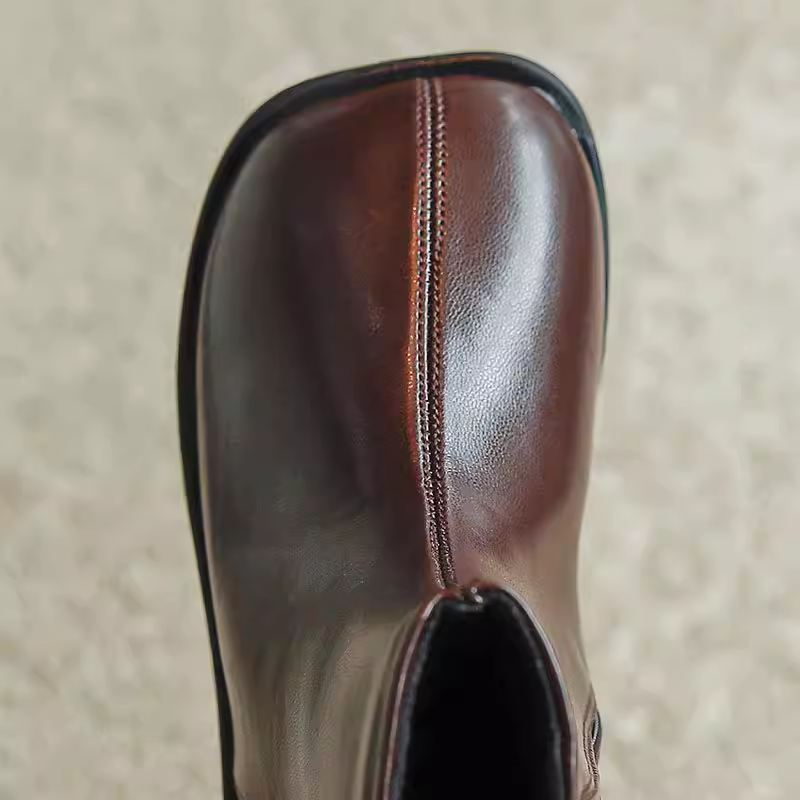 Giày bốt ngắn trẻ em mùa đông 2025 kiểu mới, giày bốt da thật kiểu Anh cho bé gái, giày bốt mùa thu kiểu bé, giày bốt lót bông đôi giữ ấm