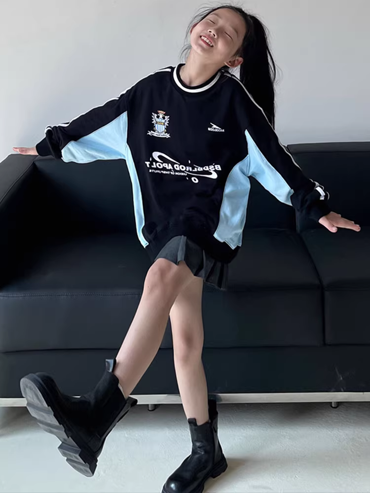 Áo len dài tay dài vừa phải phong cách ngọt ngào và mát mẻ dành cho bé gái Quần áo trẻ em mùa xuân thu 2025 Áo thường ngày dành cho bé gái Hàn Quốc