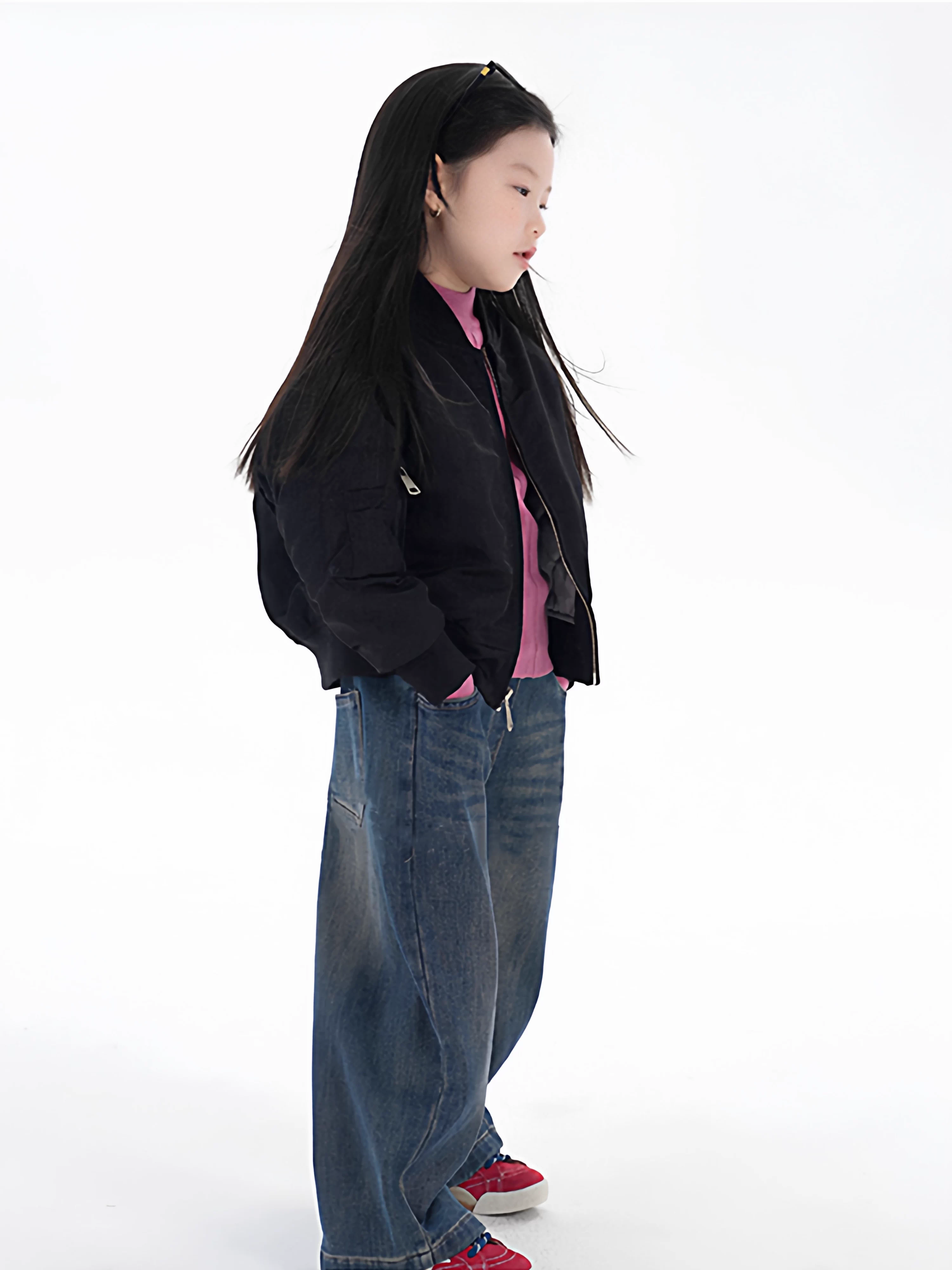 Quần jean lông cừu cổ điển dành cho nữ 25 mùa thu đông mới phong cách Hàn Quốc quần âu cho trẻ lớn quần ống rộng dáng thẳng