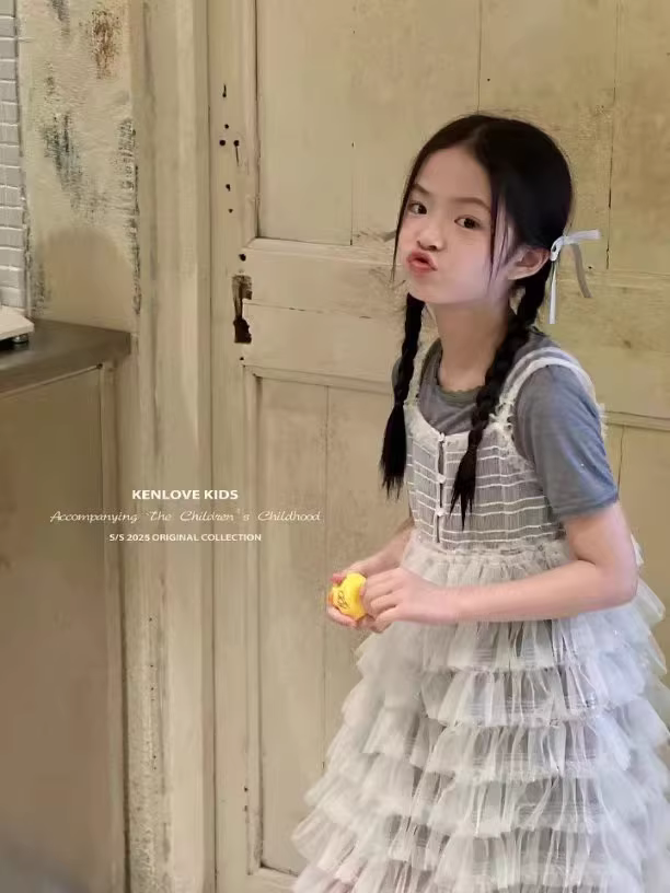 Đầm bé gái BORA Hàn Quốc có sẵn, kiểu xuân hè 2025, đầm yếm, đầm bánh ngọt, kiểu dáng tương tự