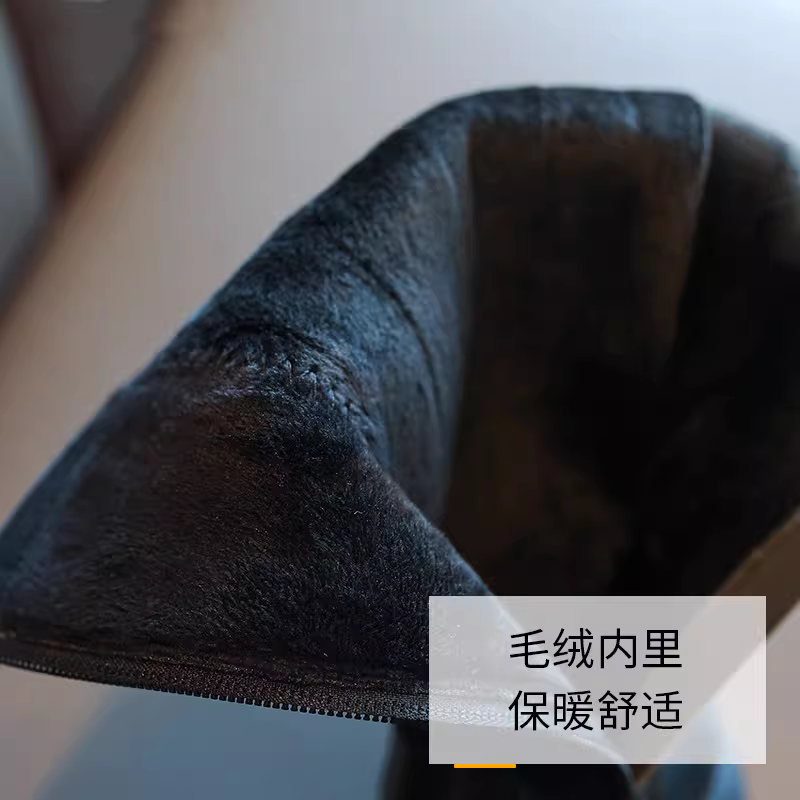 Giày bốt da thật cho bé gái mùa thu đông 2025, kiểu mới, bốt dài trẻ em, lót bông đôi, giữ ấm mùa đông, dày dặn, kiểu công chúa, cổ cao