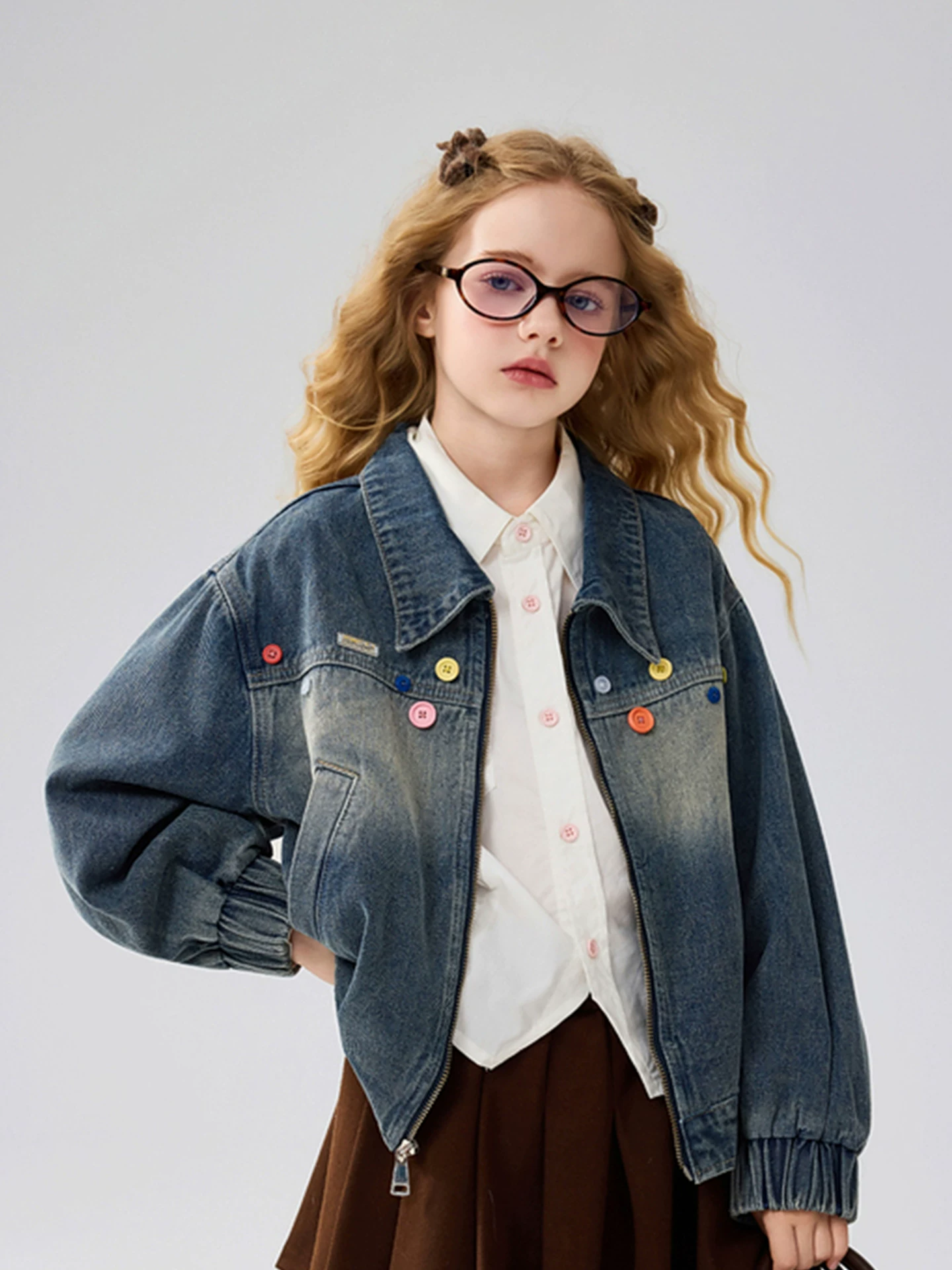 Áo khoác denim trẻ em kiểu cổ điển, áo khoác bóng chày trẻ em, kiểu mới mùa thu 2025, áo khoác denim phong cách Hàn Quốc cho bé trai