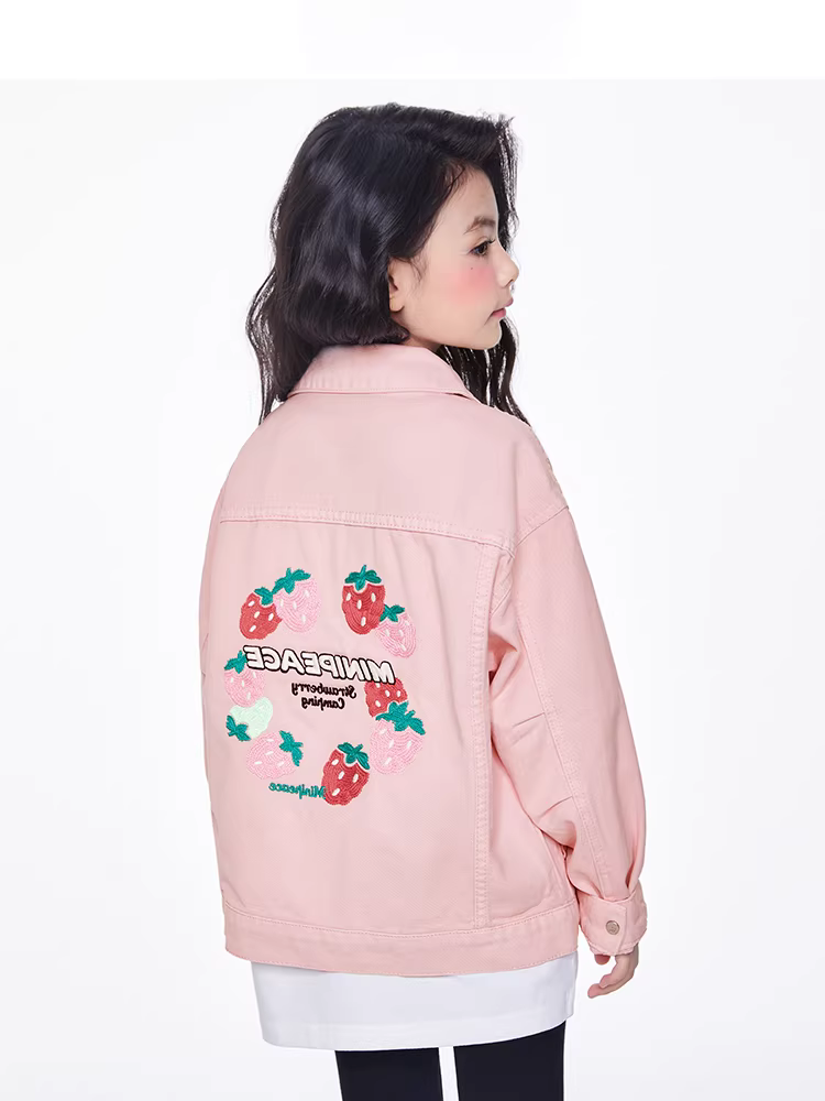 Áo khoác denim nữ xuân thu 2025 kiểu Hàn Quốc mới thời trang trẻ em nhiều màu sắc áo khoác denim hồng mặc xuân