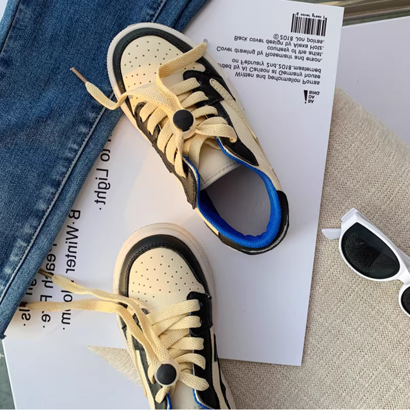 Giày thể thao da thật trẻ em mùa xuân thu 2025 kiểu dáng mới thời trang thoáng khí, giày thấp cổ cho bé gái và bé trai, giày thường ngày