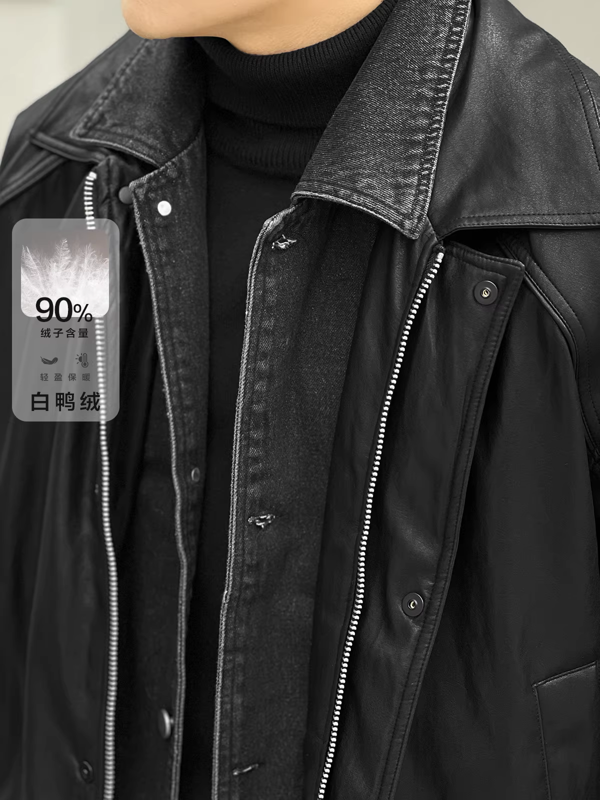 Số 22 mặc áo khoác lông vũ giả hai mảnh cao cấp, tiêu chuẩn quốc gia mới, màu trắng, chất liệu lông vịt, thiết kế ấm áp dành cho nam.