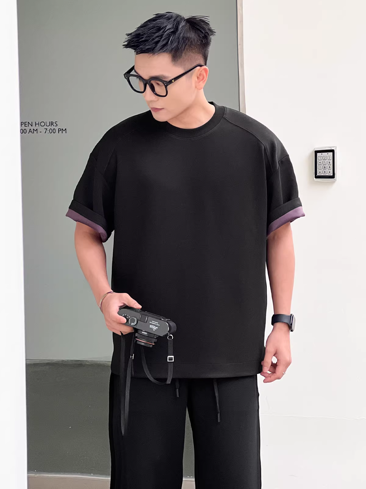 Trang phục số 22 [Modal Two-Tone Jelly Cotton] Áo thun ngắn tay thoáng mát mùa hè thoáng mát dành cho nam