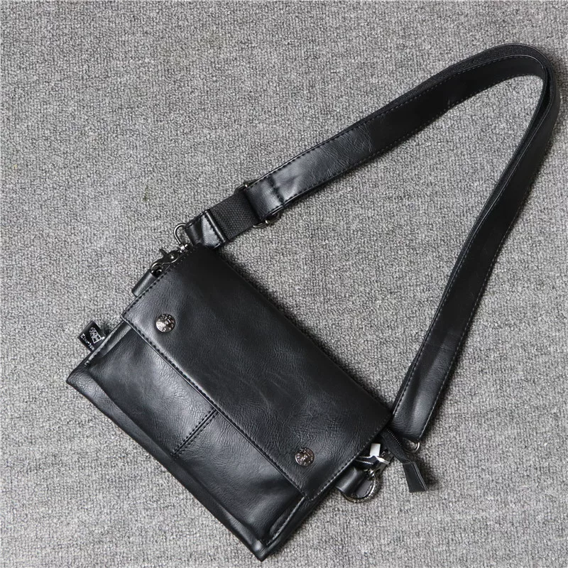 Túi đeo vai nam phong cách Hàn Quốc ba ngăn mới thời thượng phong cách Nhật Bản, chất liệu da mềm retro, balo đeo chéo phổ biến, túi đeo chéo nhỏ gọn